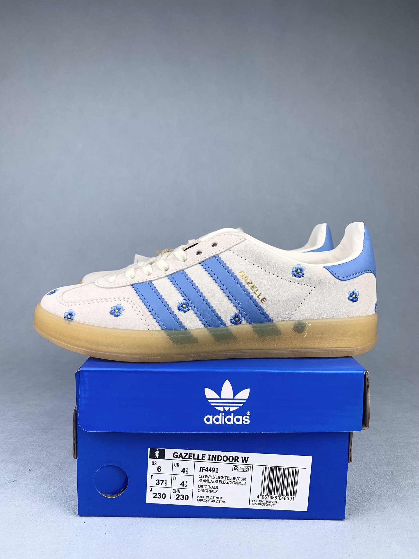 adidas Gazelle Indoor Light Blue Floral Shoes
