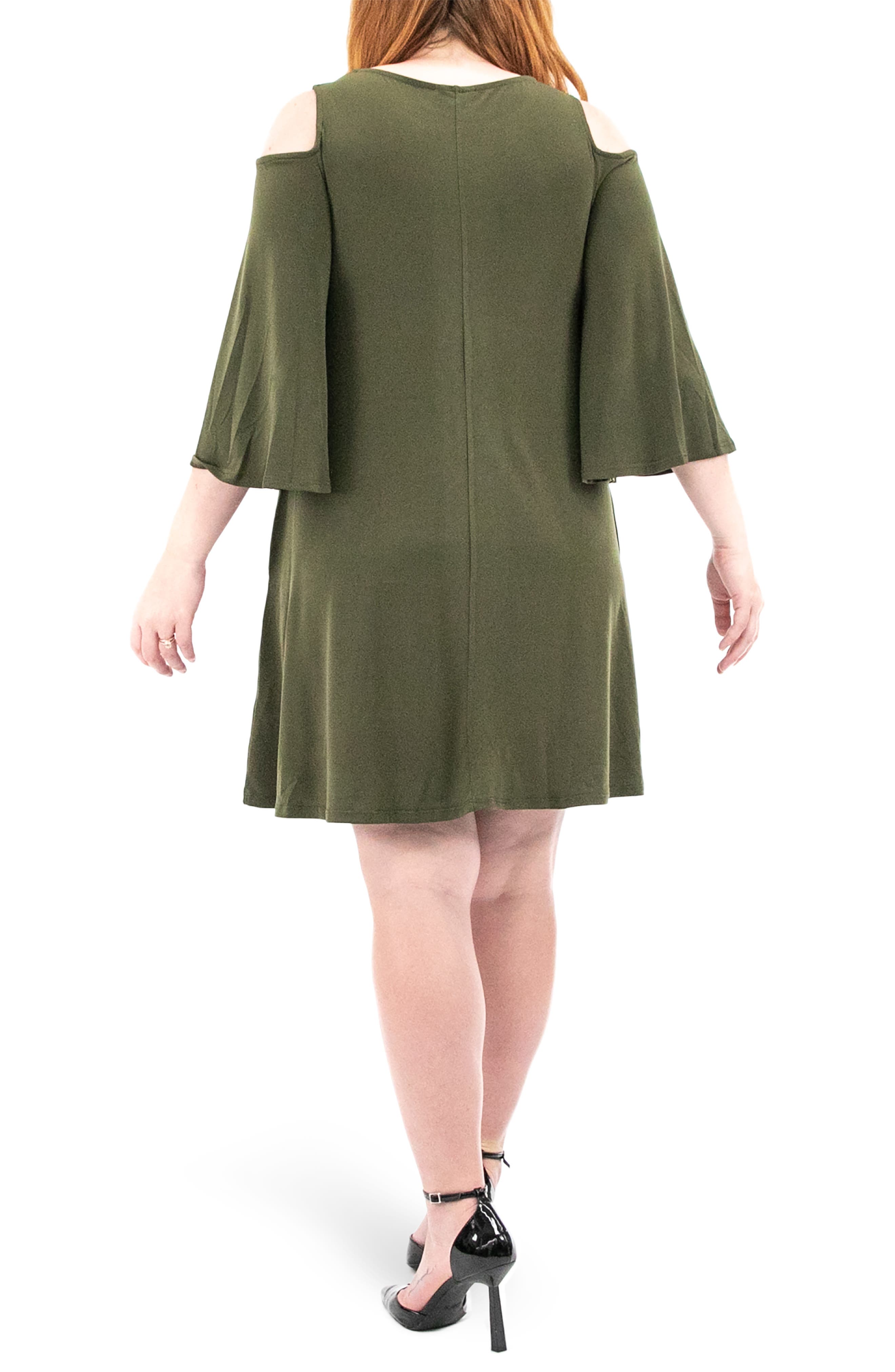 Nina Leonard Shoulder Cutout Dress