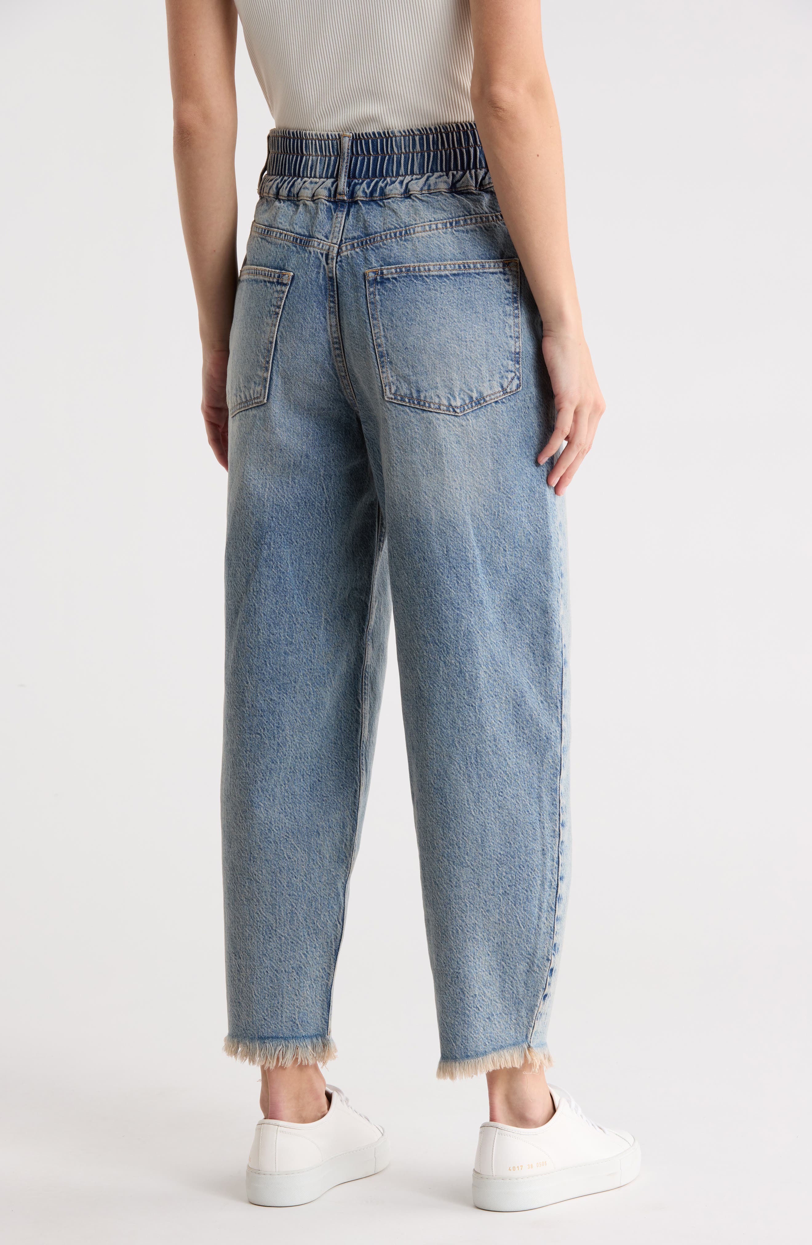 AllSaints Hailey Fray Hem Barrel Leg Jeans