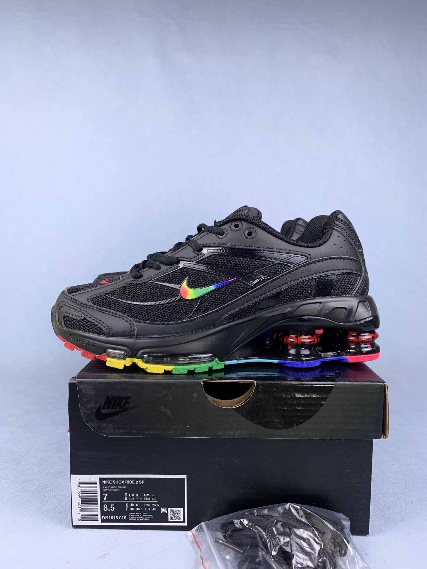 Supreme x Nike Shox Ride 2 SP 'Black/Various Colours' Shoes