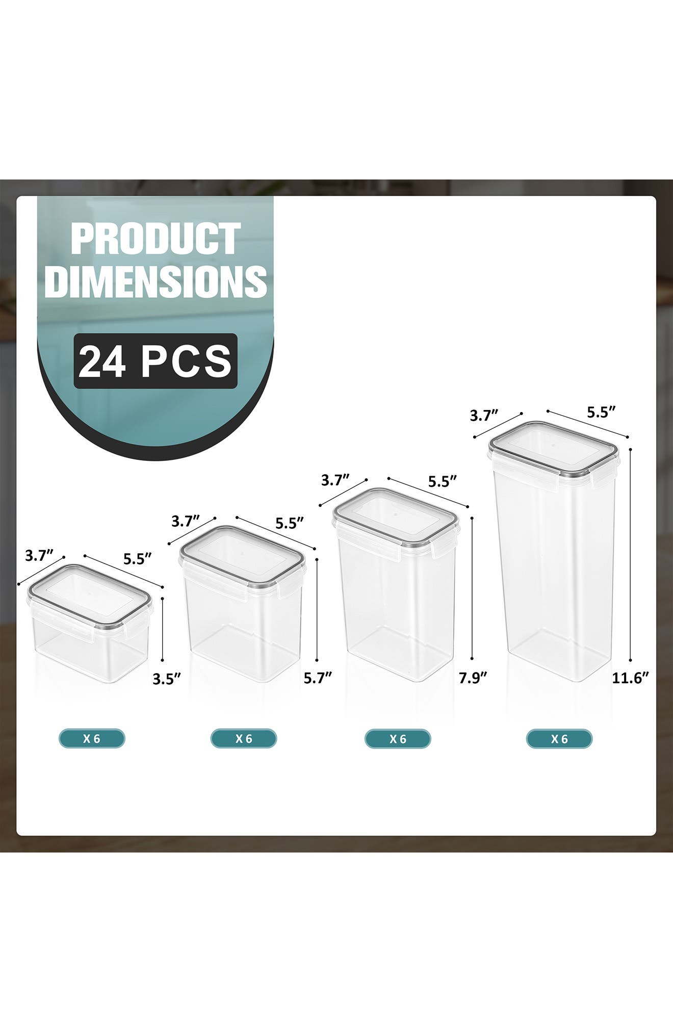 SORBUS 24-Pack Airtight Dry Food Storage Containers