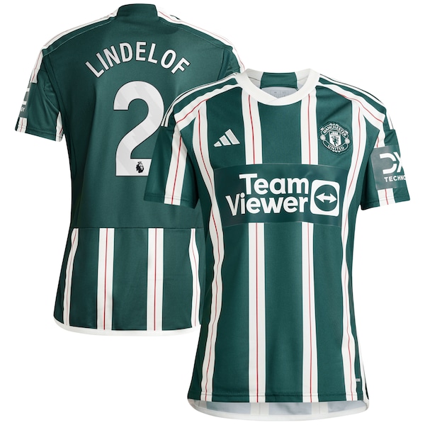 Victor Lindelof Manchester United adidas 2023/24 Away Replica Player Jersey - Green/Red