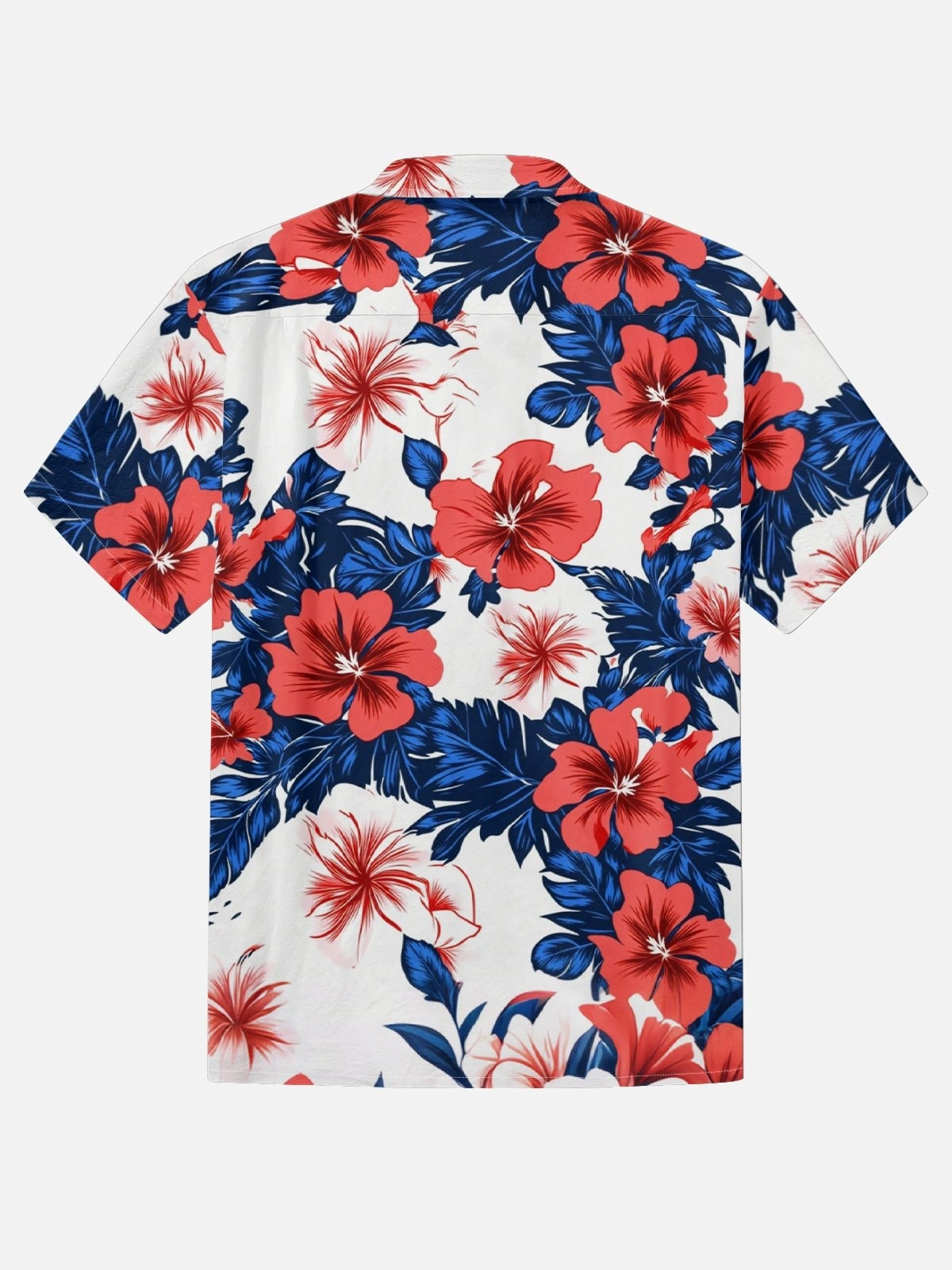 Men's printed shirts U.S. Independence Day Anniversary Flag Floral and Botanical Pattern  Holiday Hawaiian Shirt