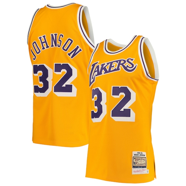 Magic Johnson Los Angeles Lakers 1984/85 Hardwood Classics Authentic Jersey - Gold/Purple
