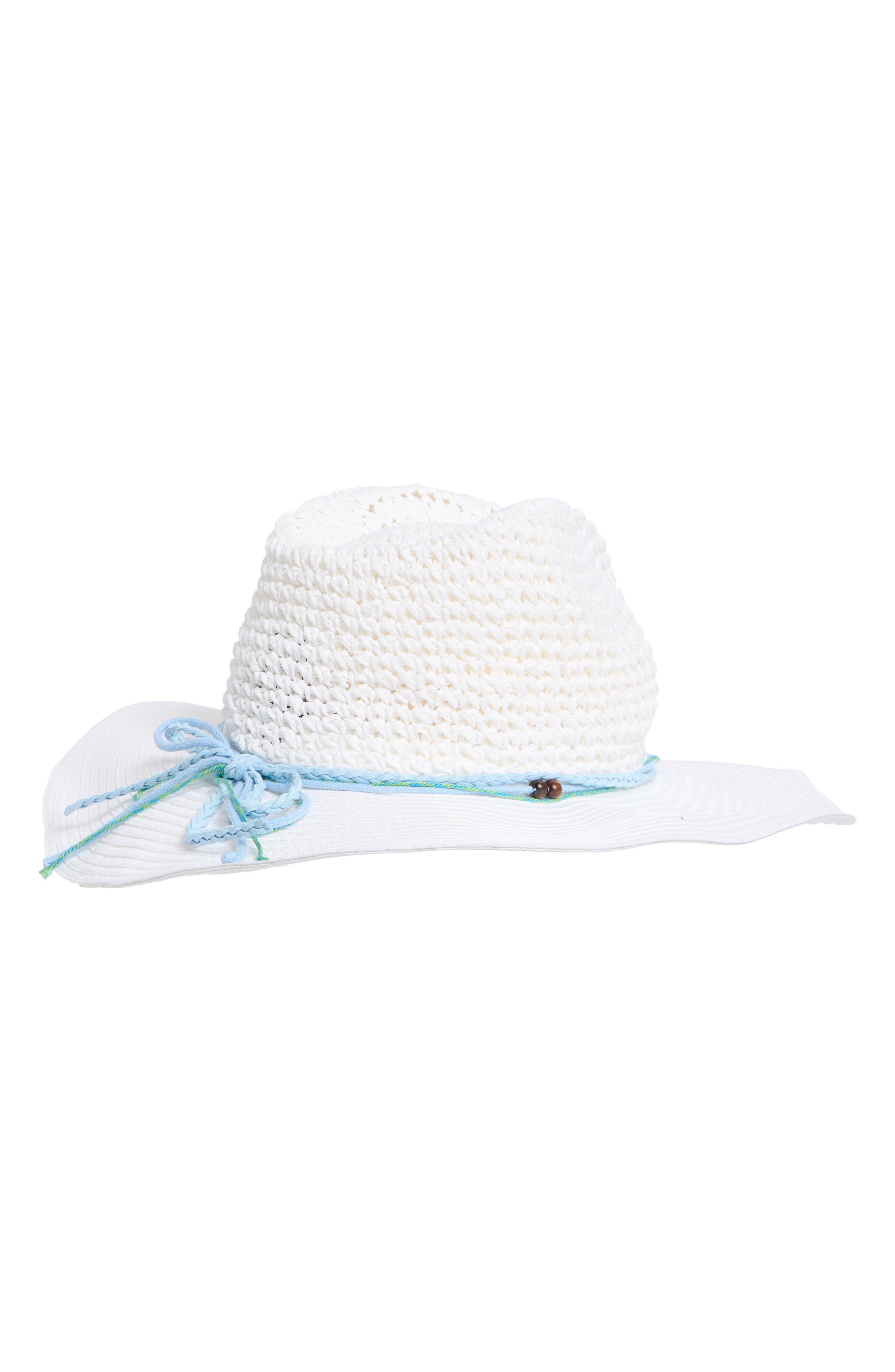 Vince Camuto Crochet Straw Bucket Hat