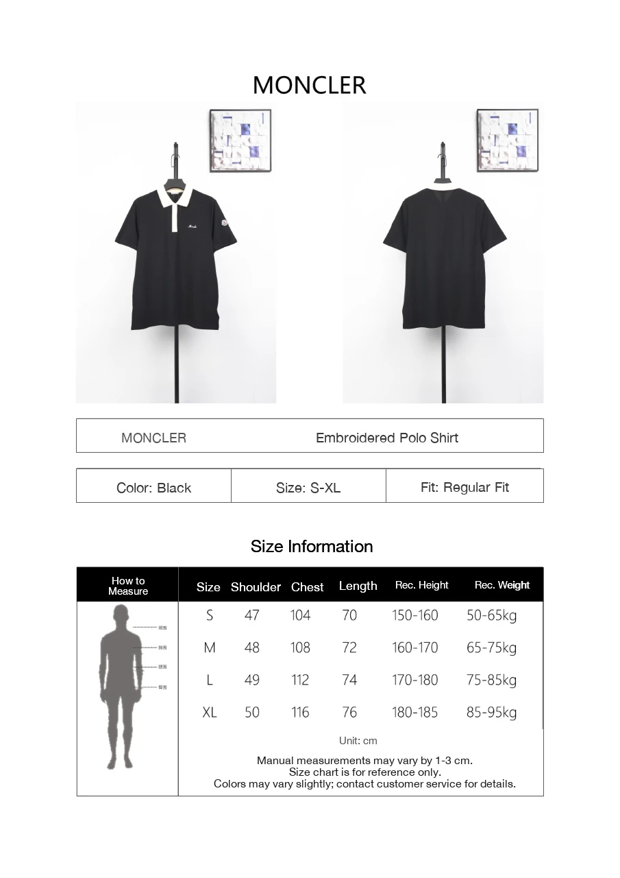 Moncler Black Contrast-Collar Snap Polo Shirt product photo from LabelPicks