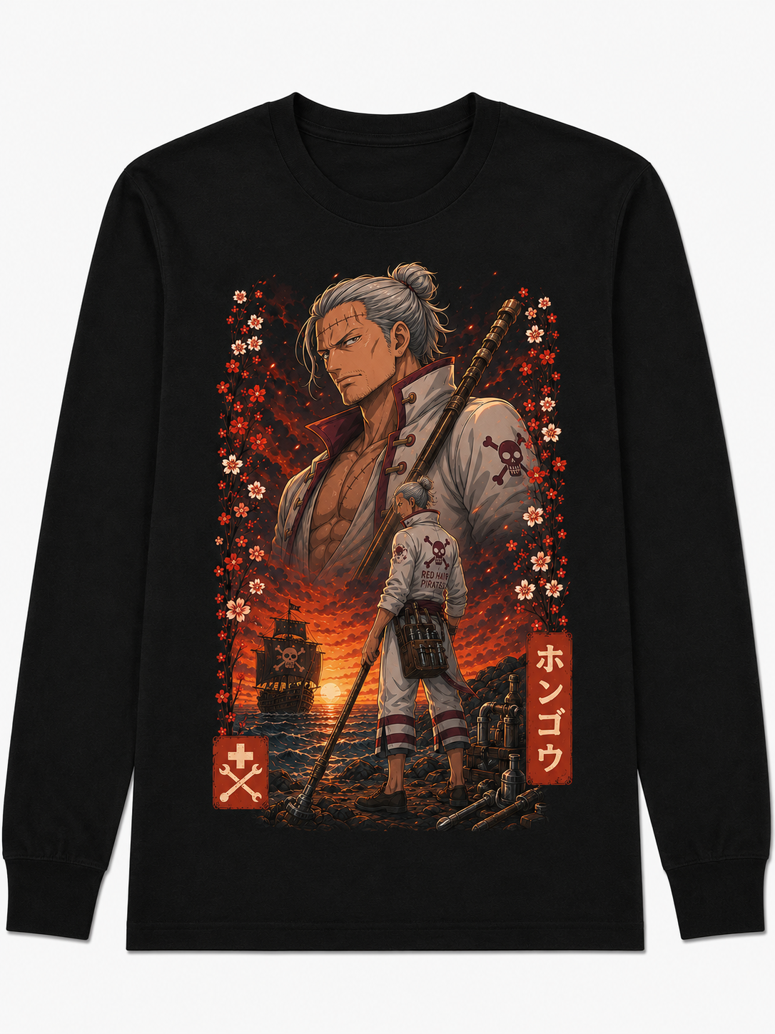 Remera Anime Hongo One Piece Manga Corta
