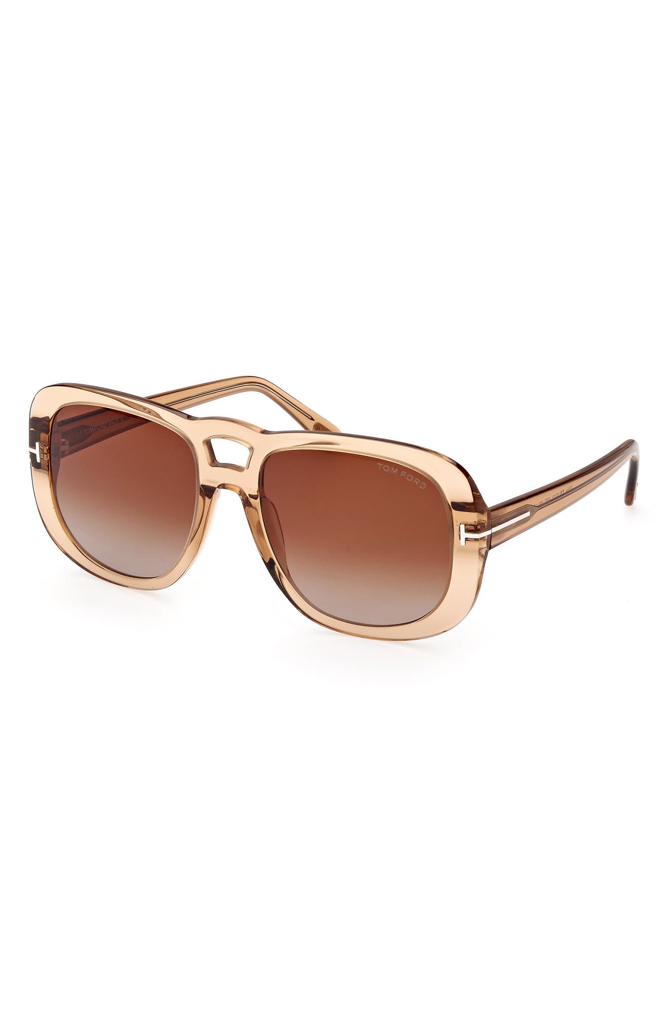 TOM FORD 56mm Gradient Aviator Sunglasses