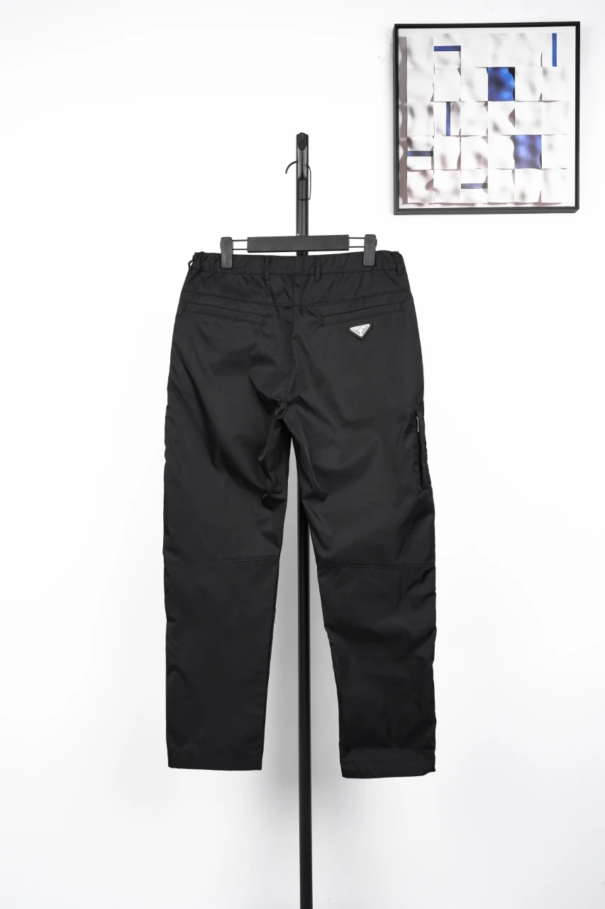 Prada Black Nylon Triangle Logo Trousers product photo from LabelPicks