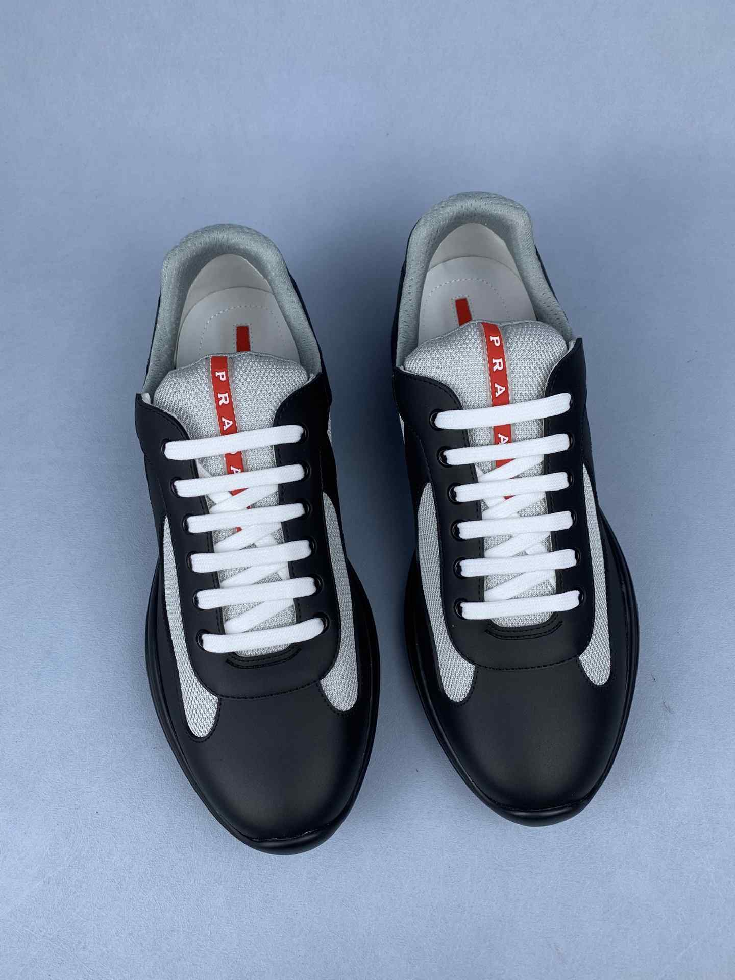 Patent leather and technical fabric Prada America's Cup sneakers
