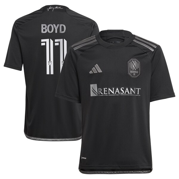 Tyler Boyd Nashville SC adidas Youth 2024 Man In Black Kit Replica Player Jersey - Black/Yellow
