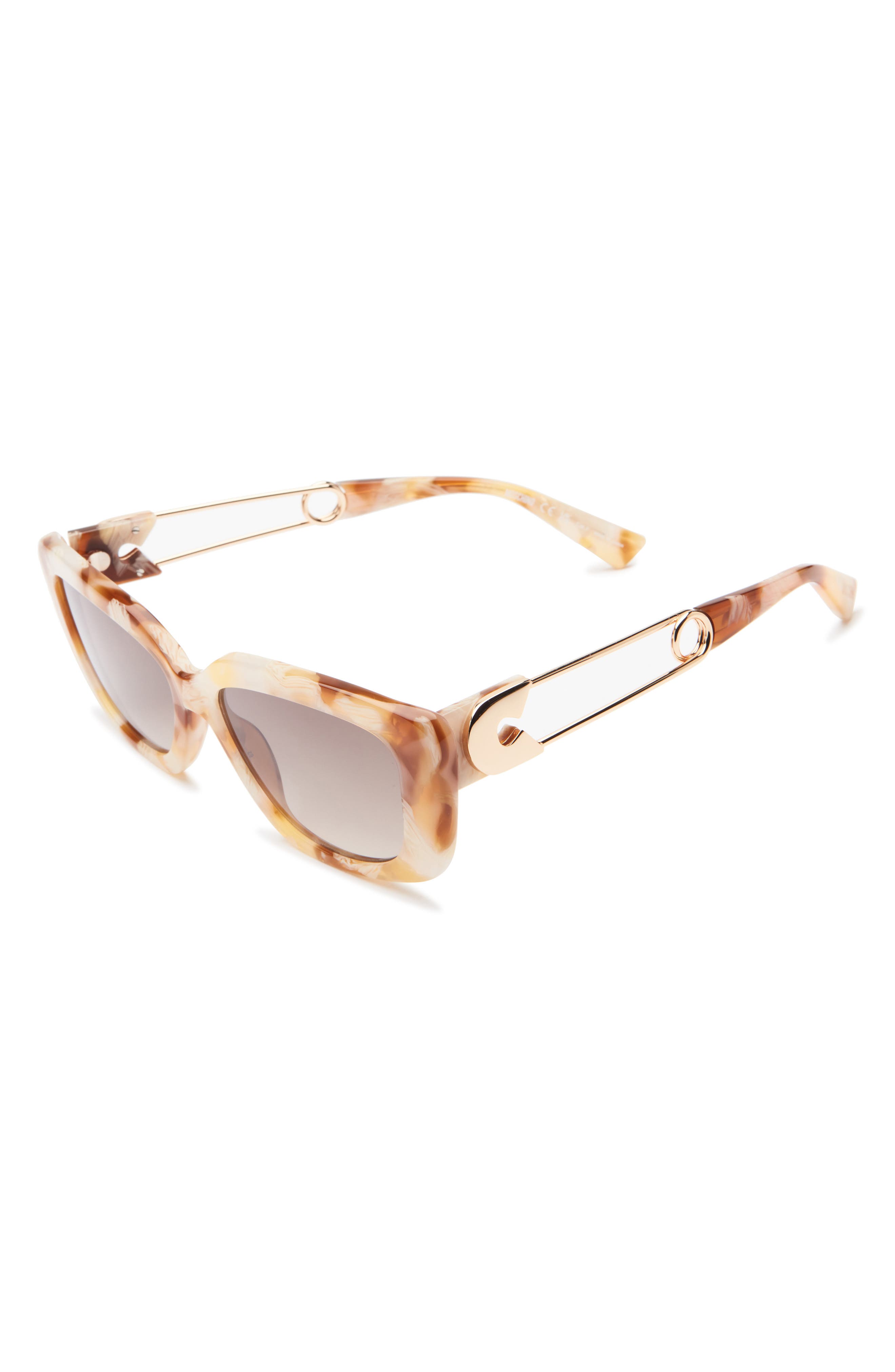 Moschino 55mm Gradient Rectangular Sunglasses