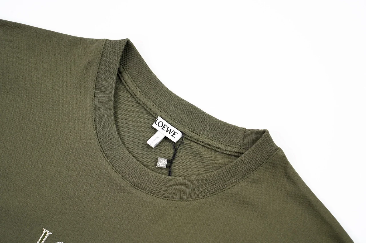 LOEWE Olive Green Anagram Logo Embroidered T-Shirt product photo from LabelPicks