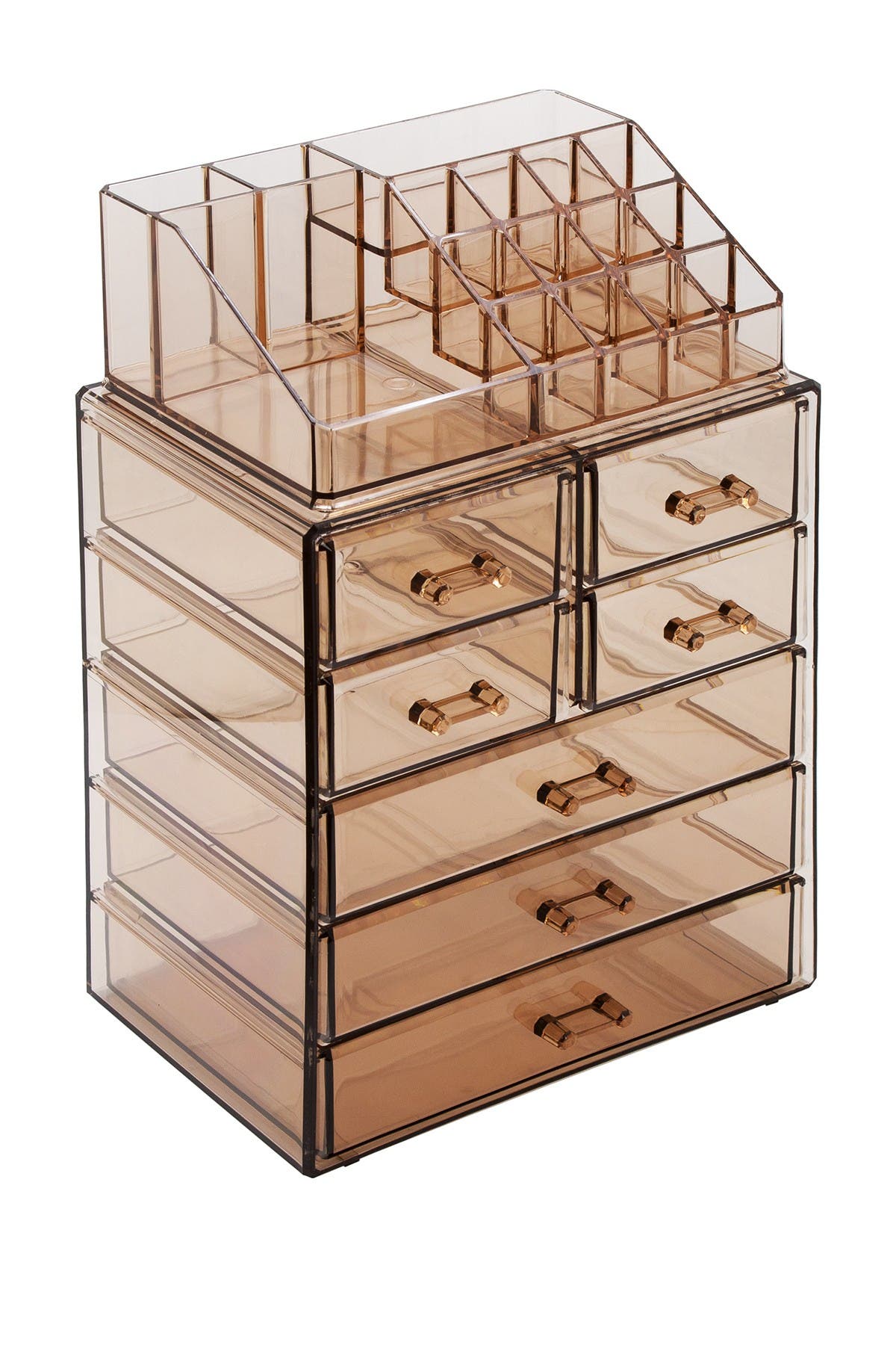 SORBUS Makeup Storage Case - Brown