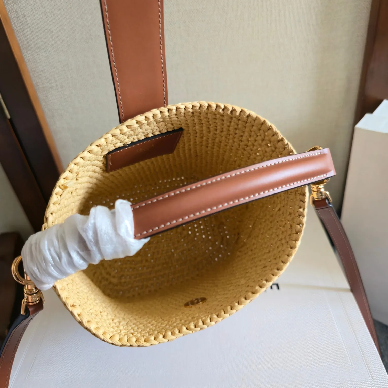 Celine Straw Woven Bucket Bag product photo from LabelPicks