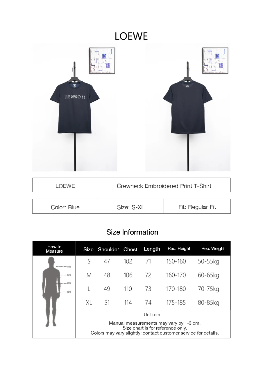LOEWE Navy Printed and Embroidered Playful Lettering T-Shirt product photo from LabelPicks
