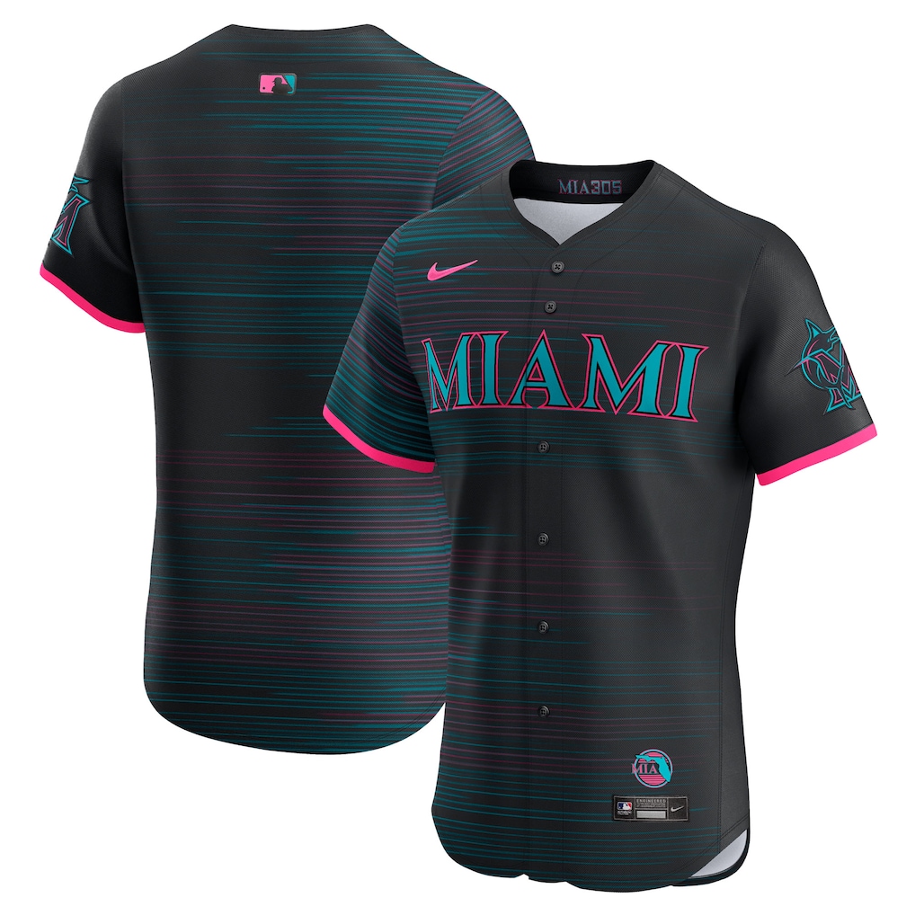 Miami Marlins Nike 2025 City Connect Elite Jersey - Black