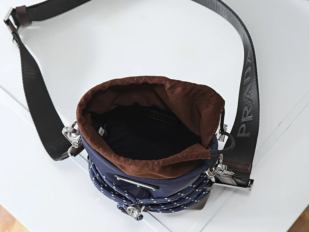 Prada Blue Woven Leather Bucket Bag product photo from LabelPicks