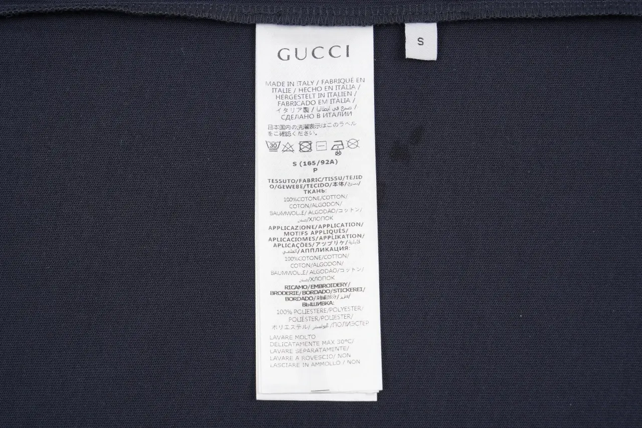 GUCCI Navy Pocket Embroidered Crewneck T-Shirt product photo from LabelPicks