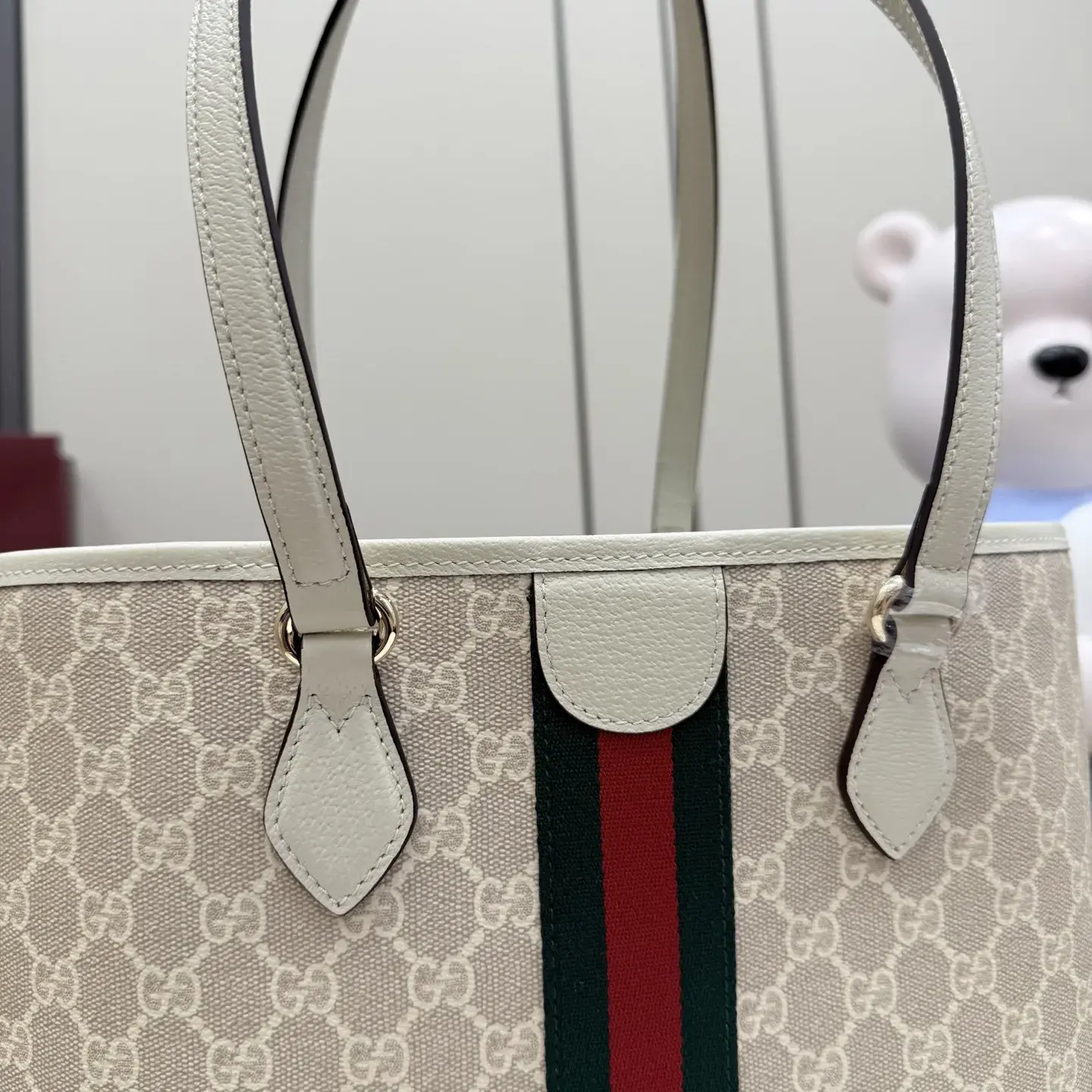 Gucci White Ophidia GG Supreme Canvas Tote Bag product photo from LabelPicks