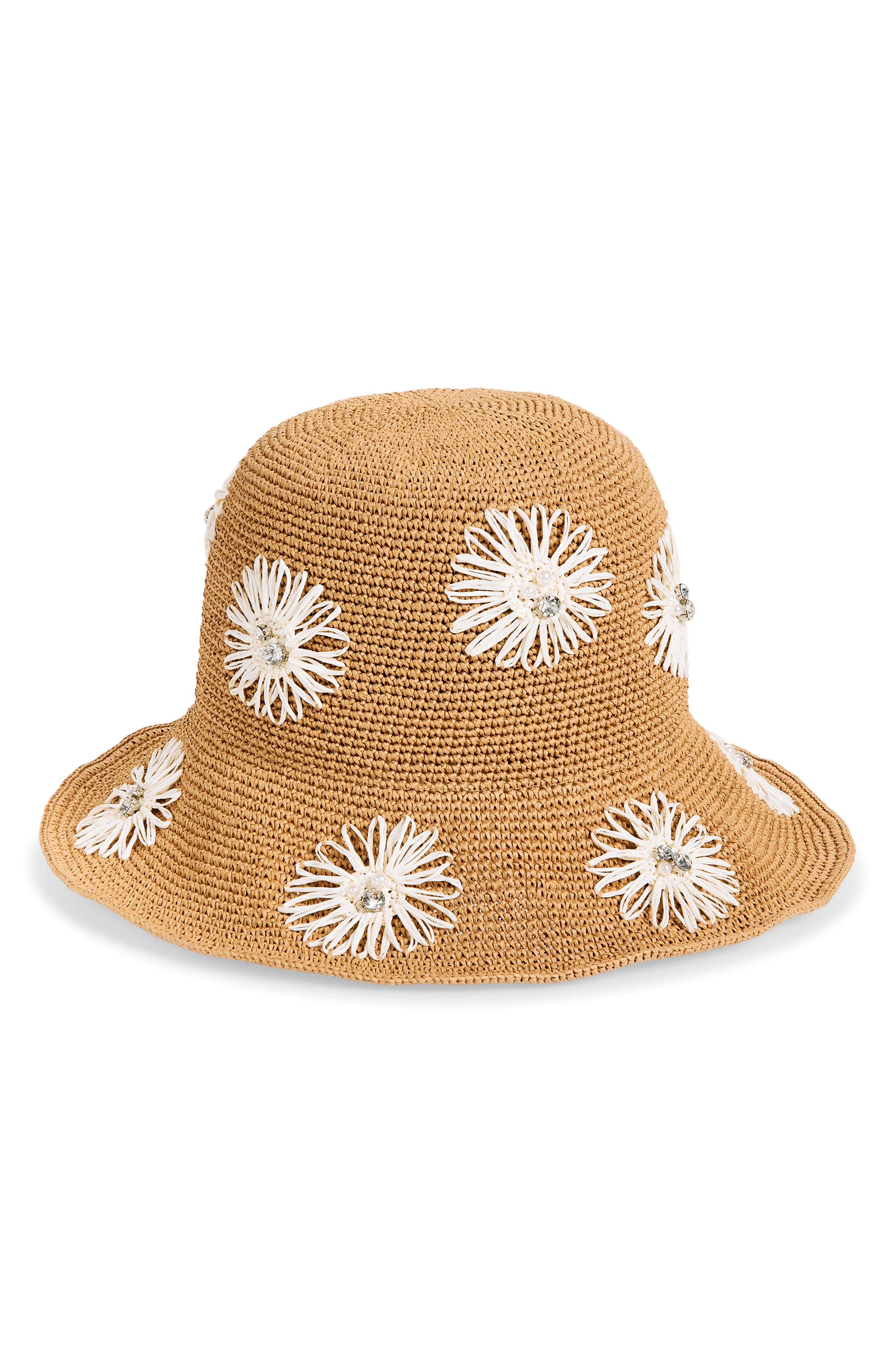 KARL LAGERFELD PARIS Floral Crochet Bucket Hat