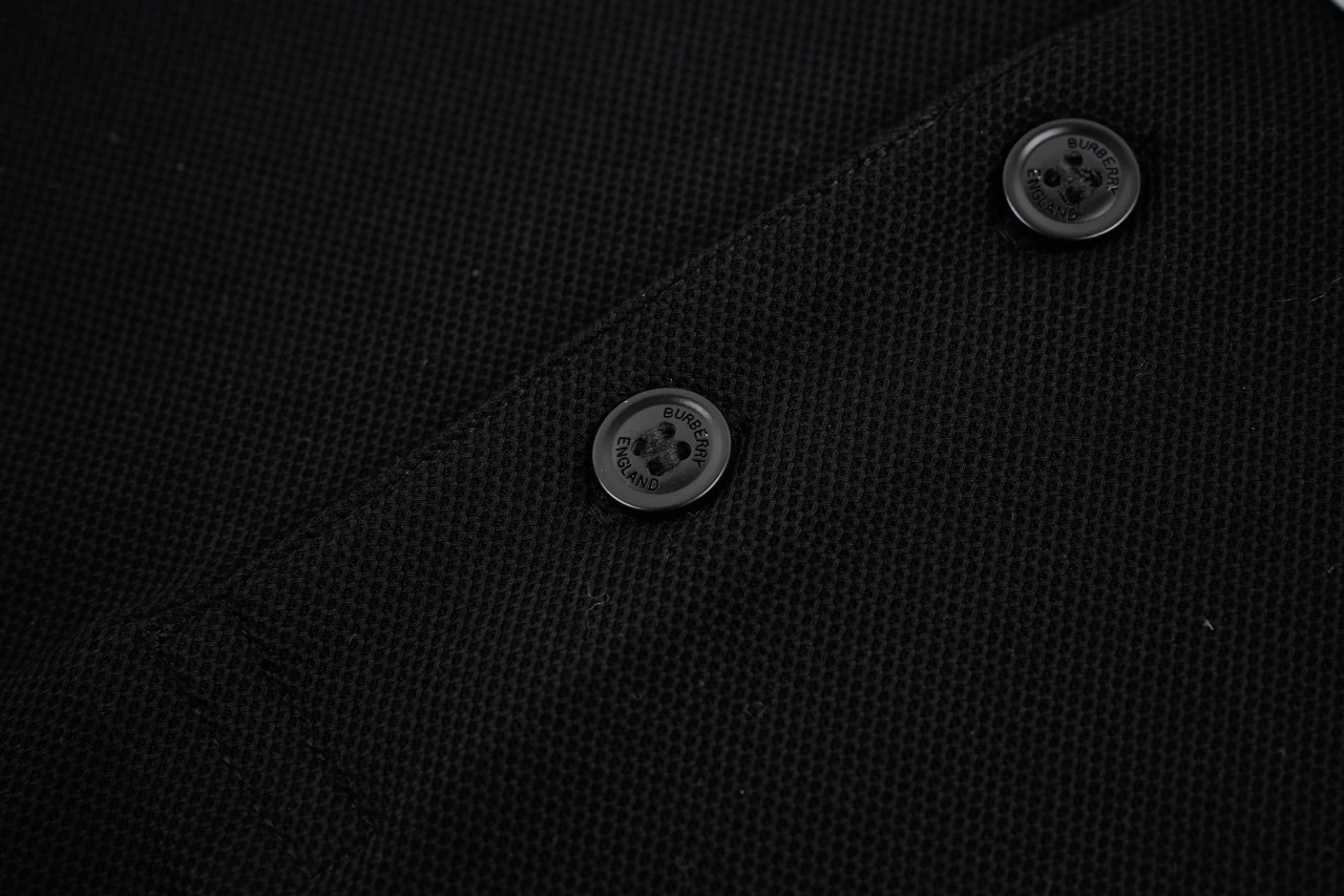 Burberry Black Check Collar Long Sleeve Polo Shirt product photo from LabelPicks