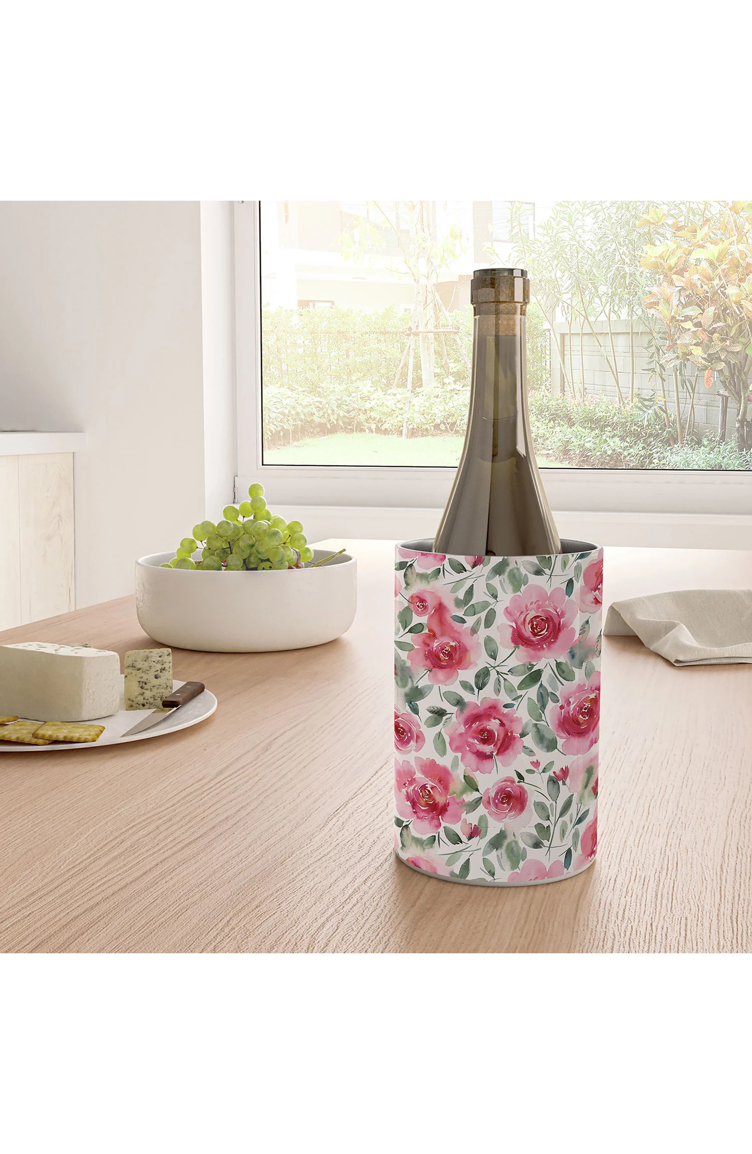 Deny Designs Charming Nostalgia Rose Print Stainless Steel Wine Chiller