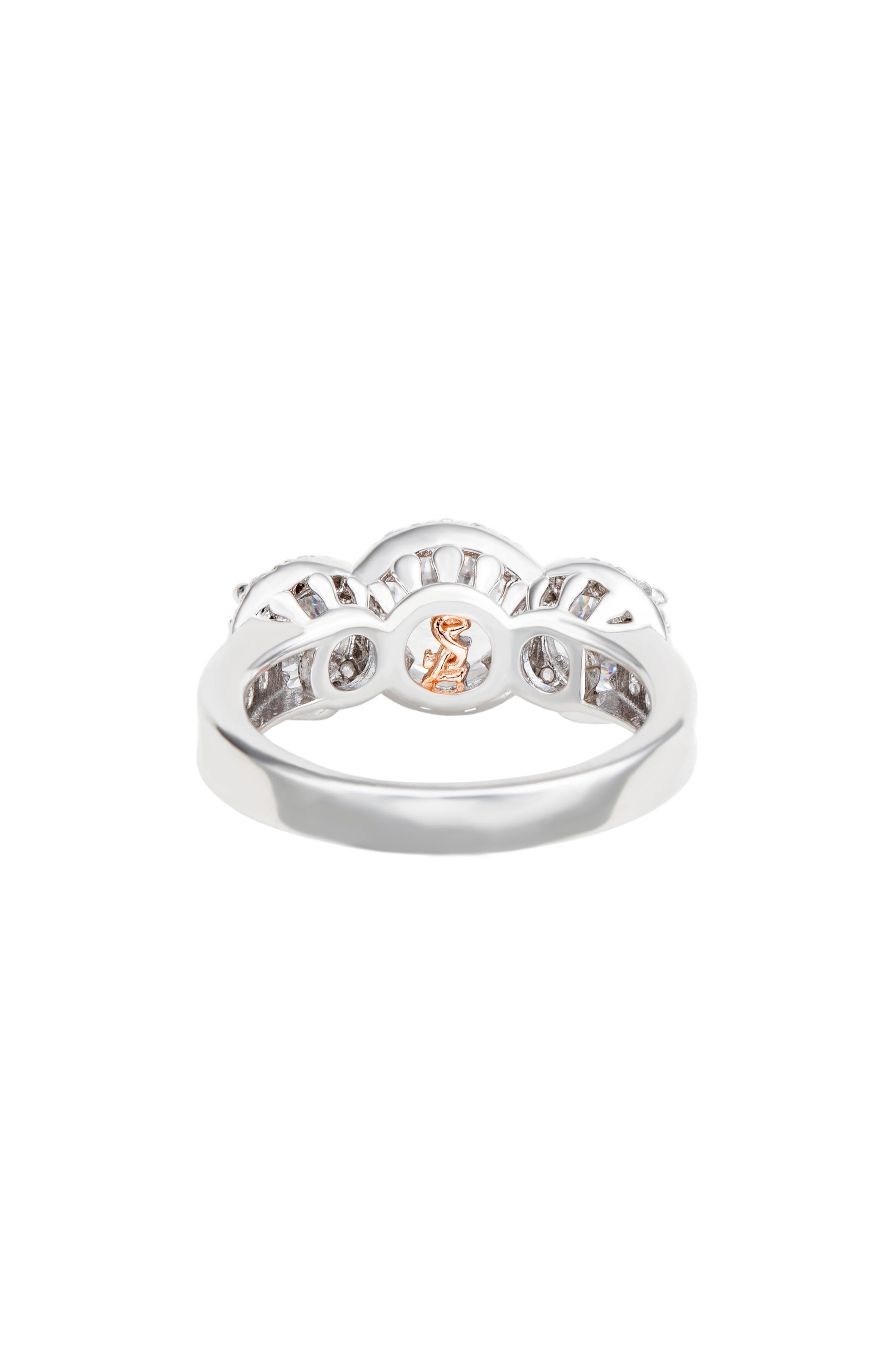 SUZY LEVIAN Sterling Silver Three Stone CZ Ring