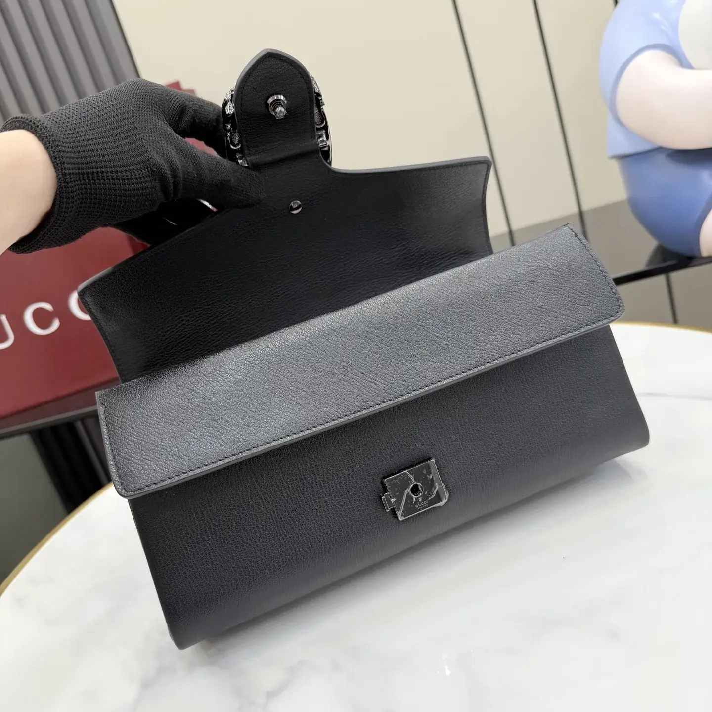 Gucci Dionysus Black Grained Leather Shoulder Bag product photo from LabelPicks