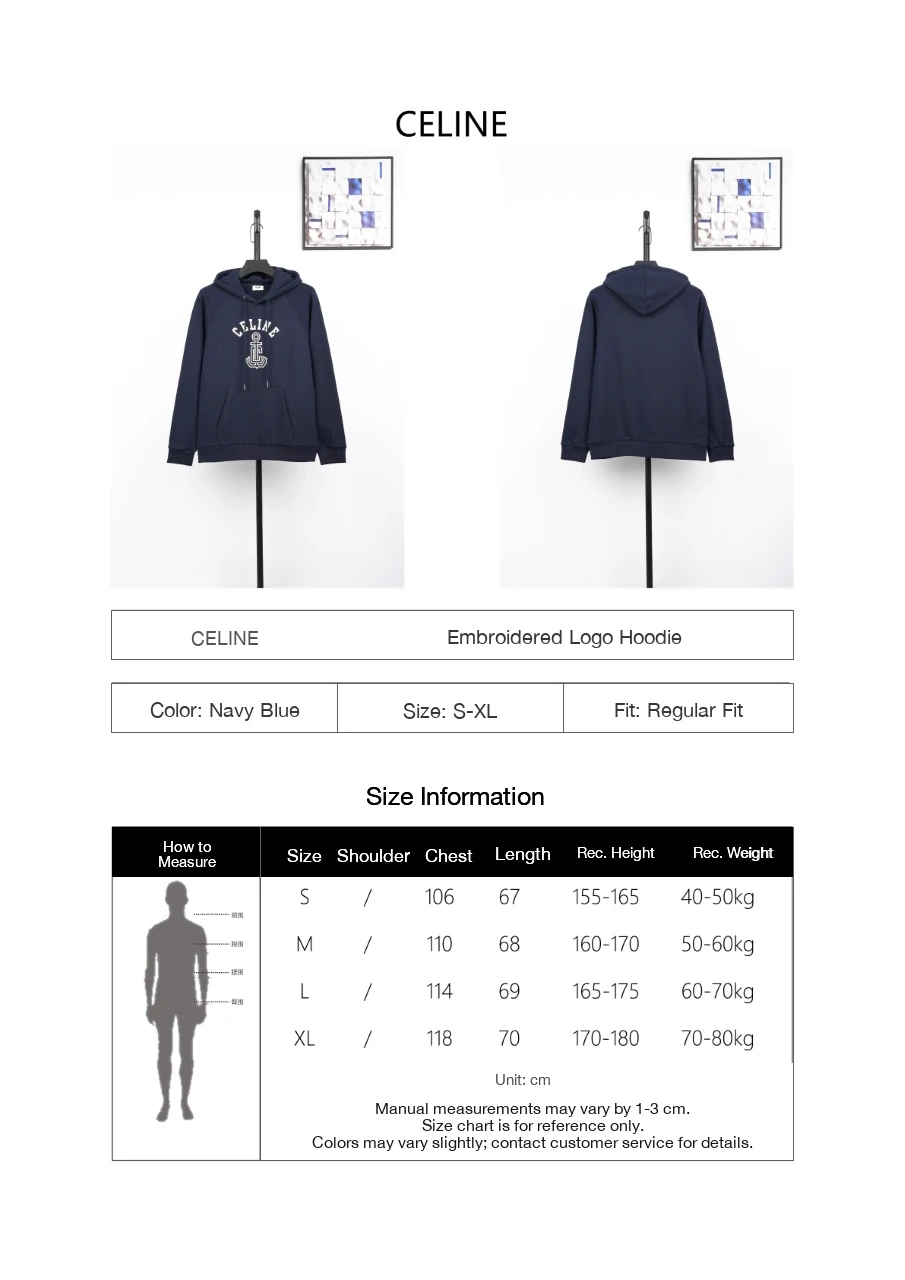 CELINE Navy CL Embroidered Hoodie product photo from LabelPicks