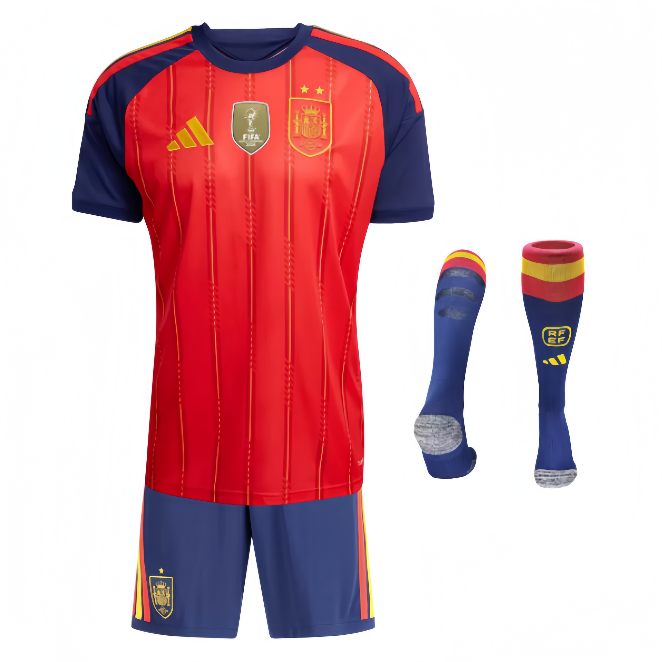 2026 Spain World Cup Star Player Home Kids' Soccer Jersey Set with Socks  (Two stars)