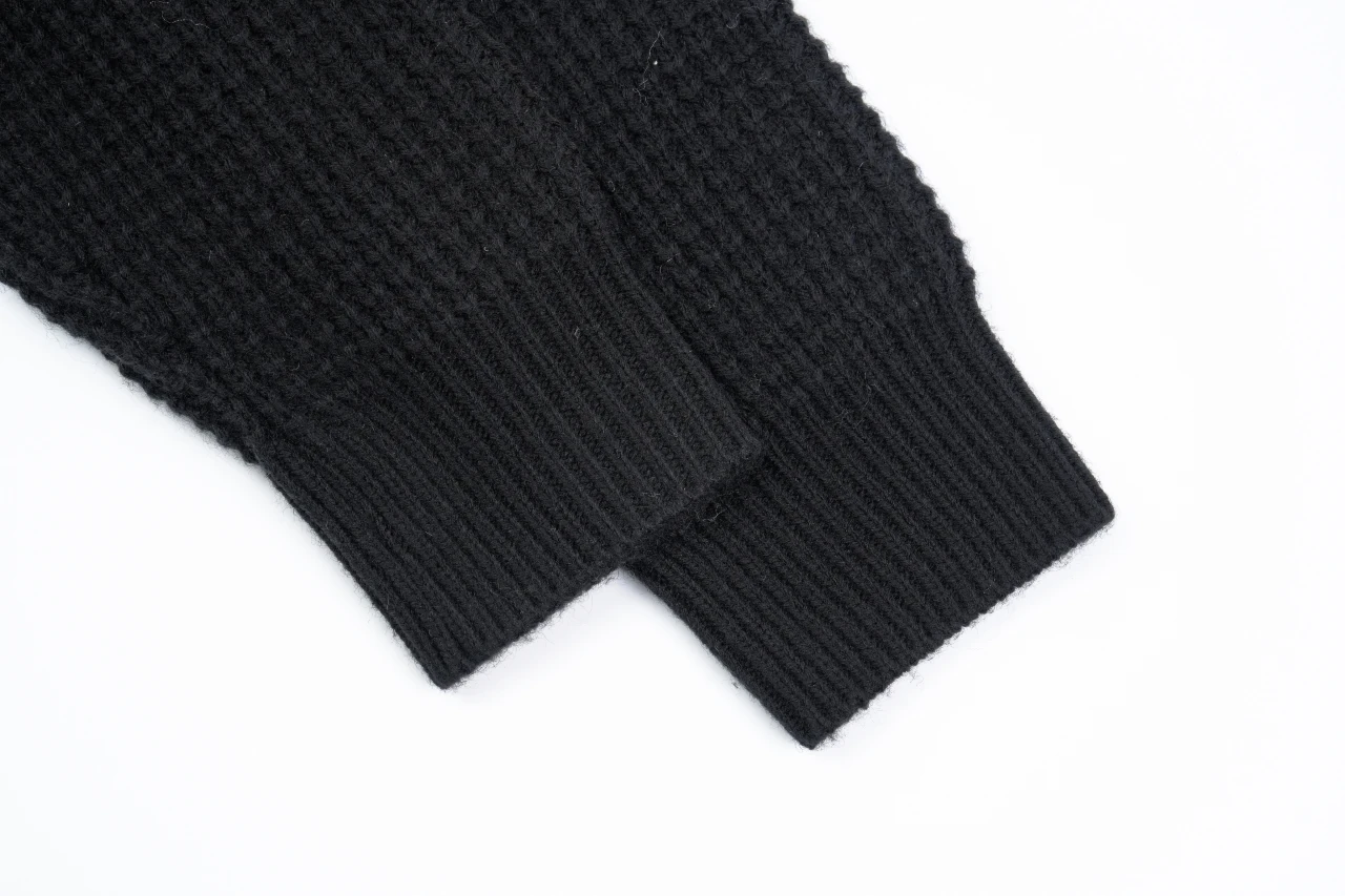 Chrome Hearts Black Waffle Cashmere Blend Cardigan product photo from LabelPicks