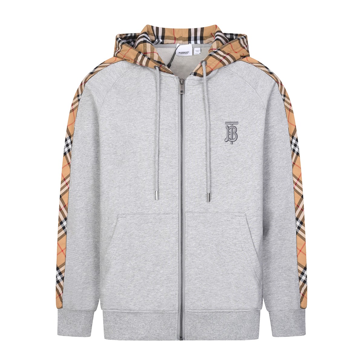 0918 Classic Plaid Print Long Sleeve Zipper Hoodies