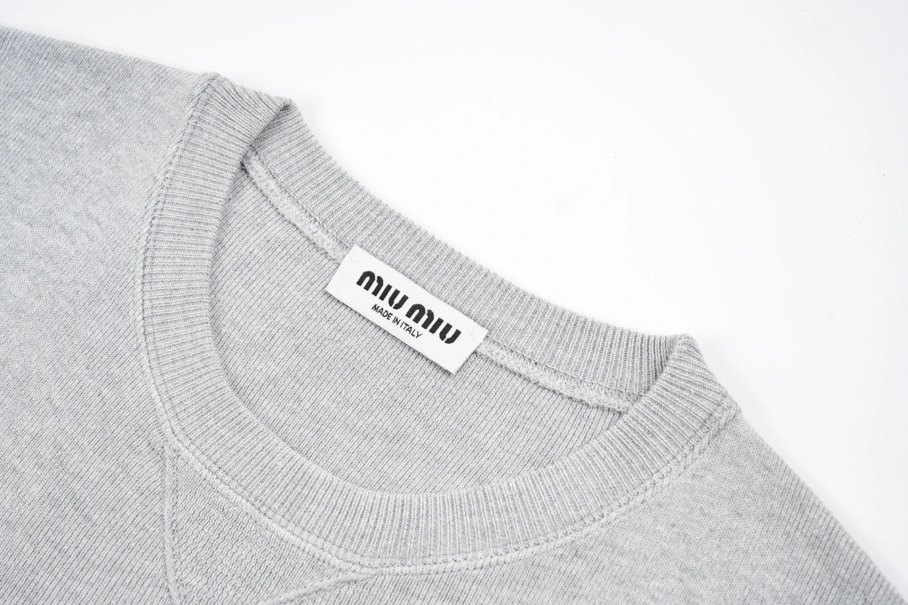 Miu Miu Light Grey Logo Crewneck Sweater product photo from LabelPicks