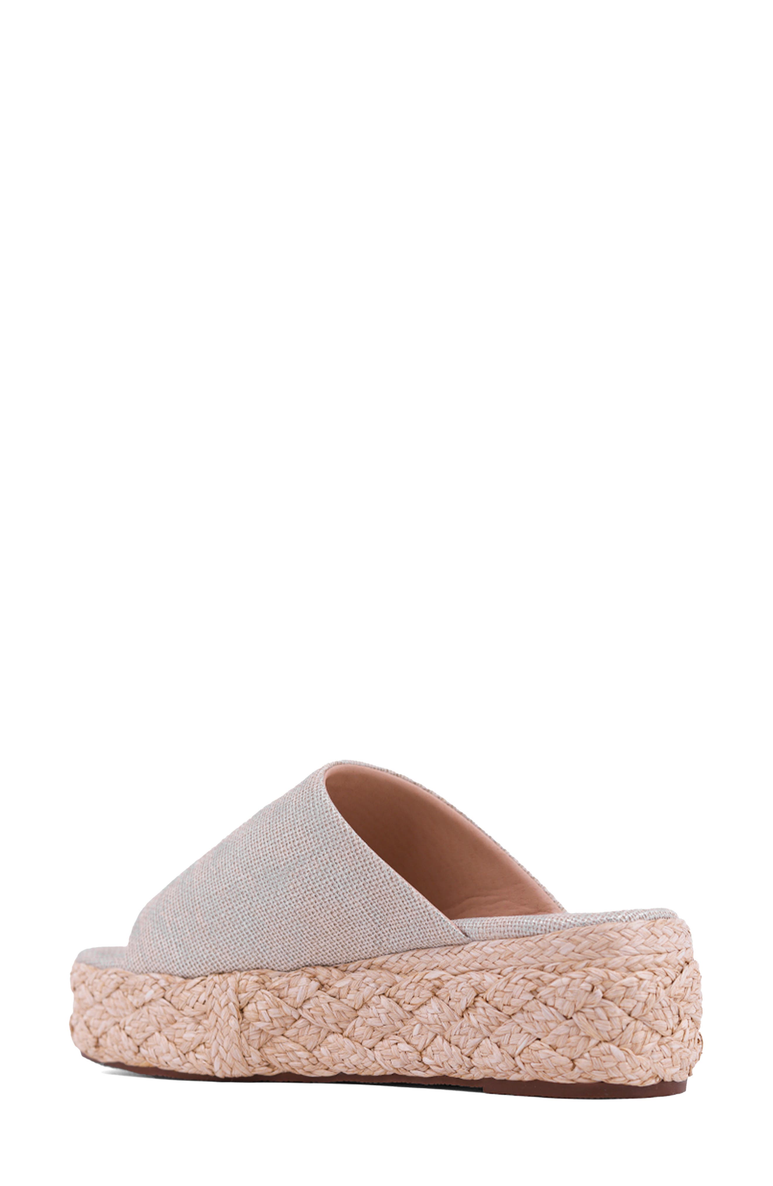SHUSHOP Lizzie Jute Platform Slide Sandal
