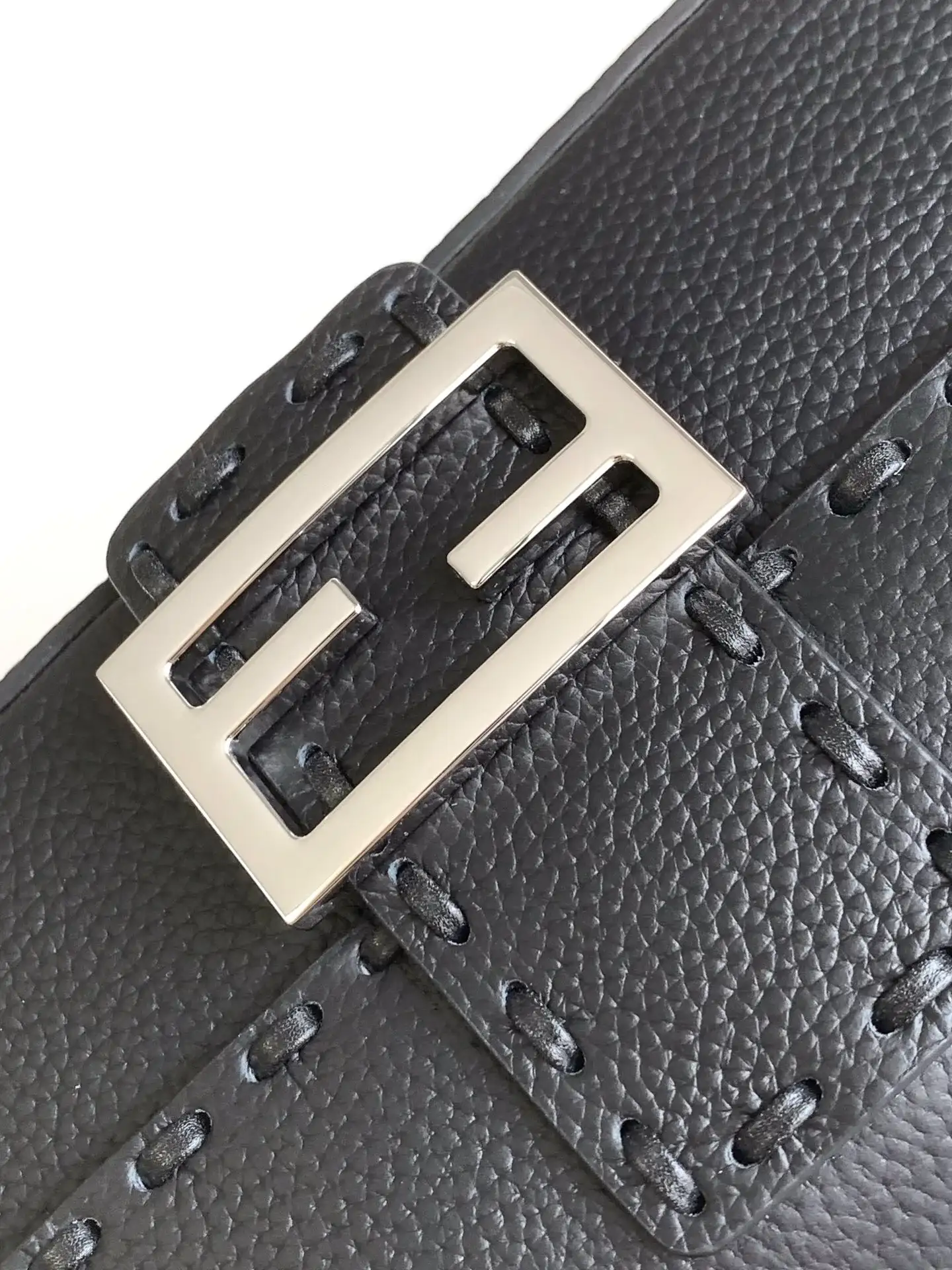 Fendi Baguette Black Grained Leather Shoulder Bag product photo from LabelPicks