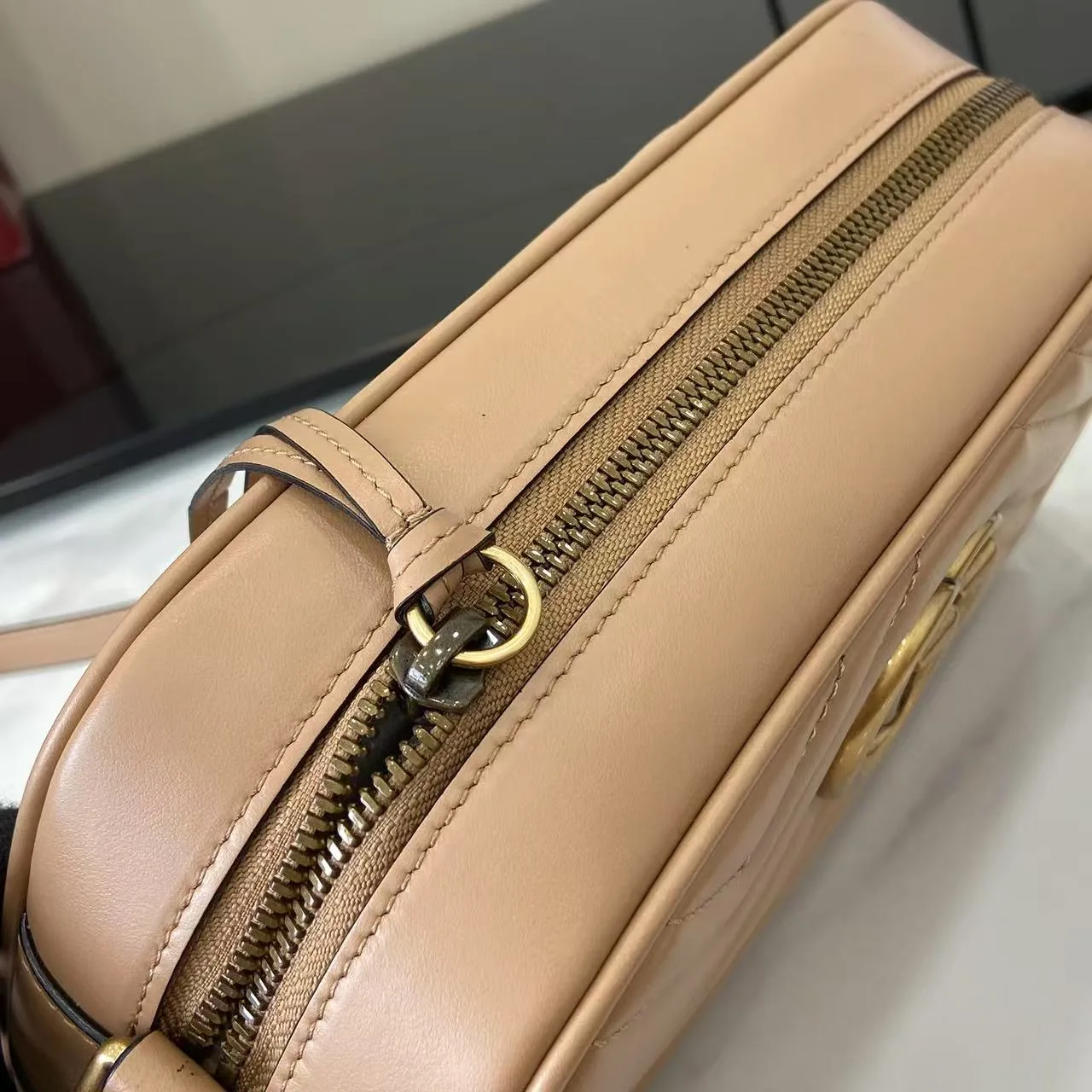 Gucci Beige Marmont GG Supreme Canvas Crossbody Bag product photo from LabelPicks