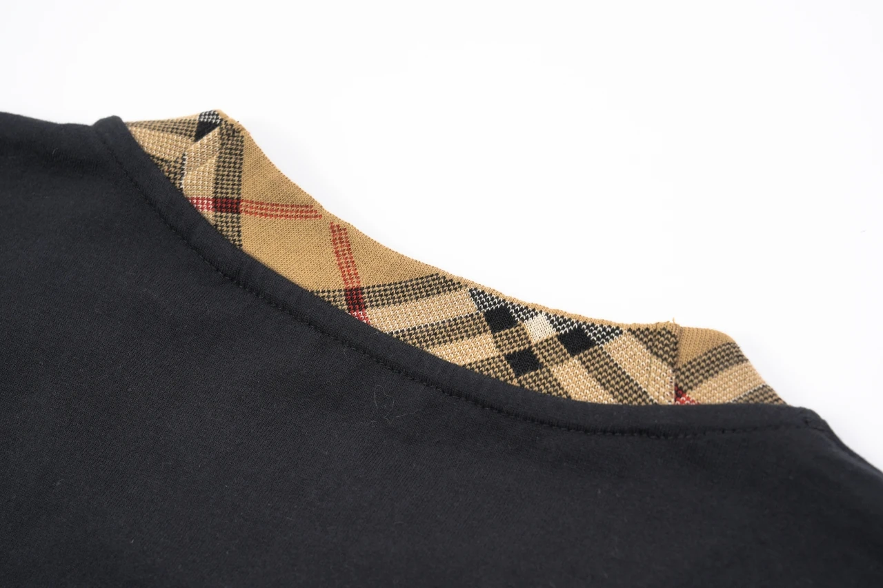 Burberry Black Check Collar Crewneck T-Shirt product photo from LabelPicks