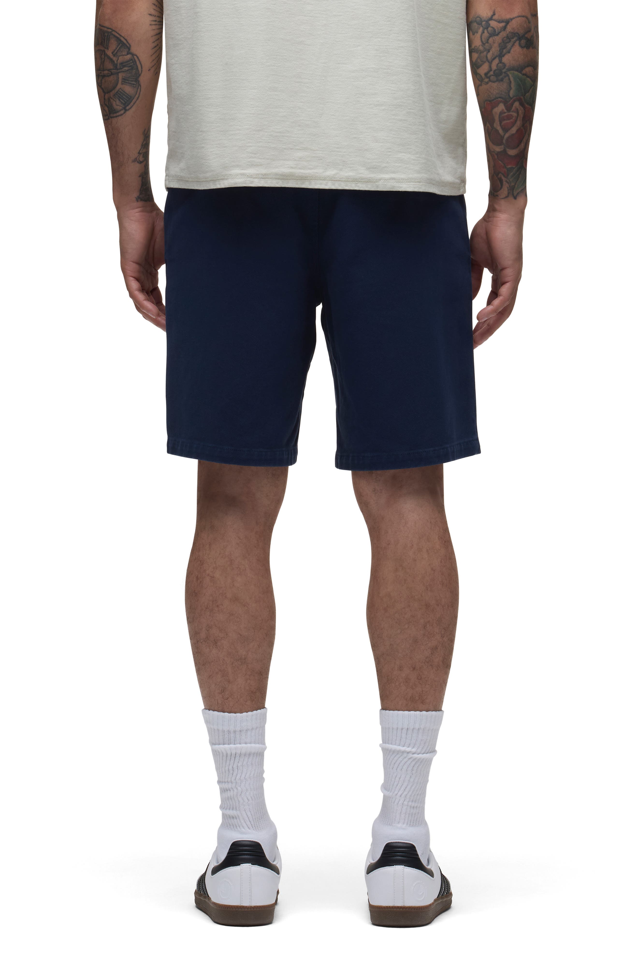 Hudson Jeans Venice Flat Front Navy Cotton Twill Chino Shorts