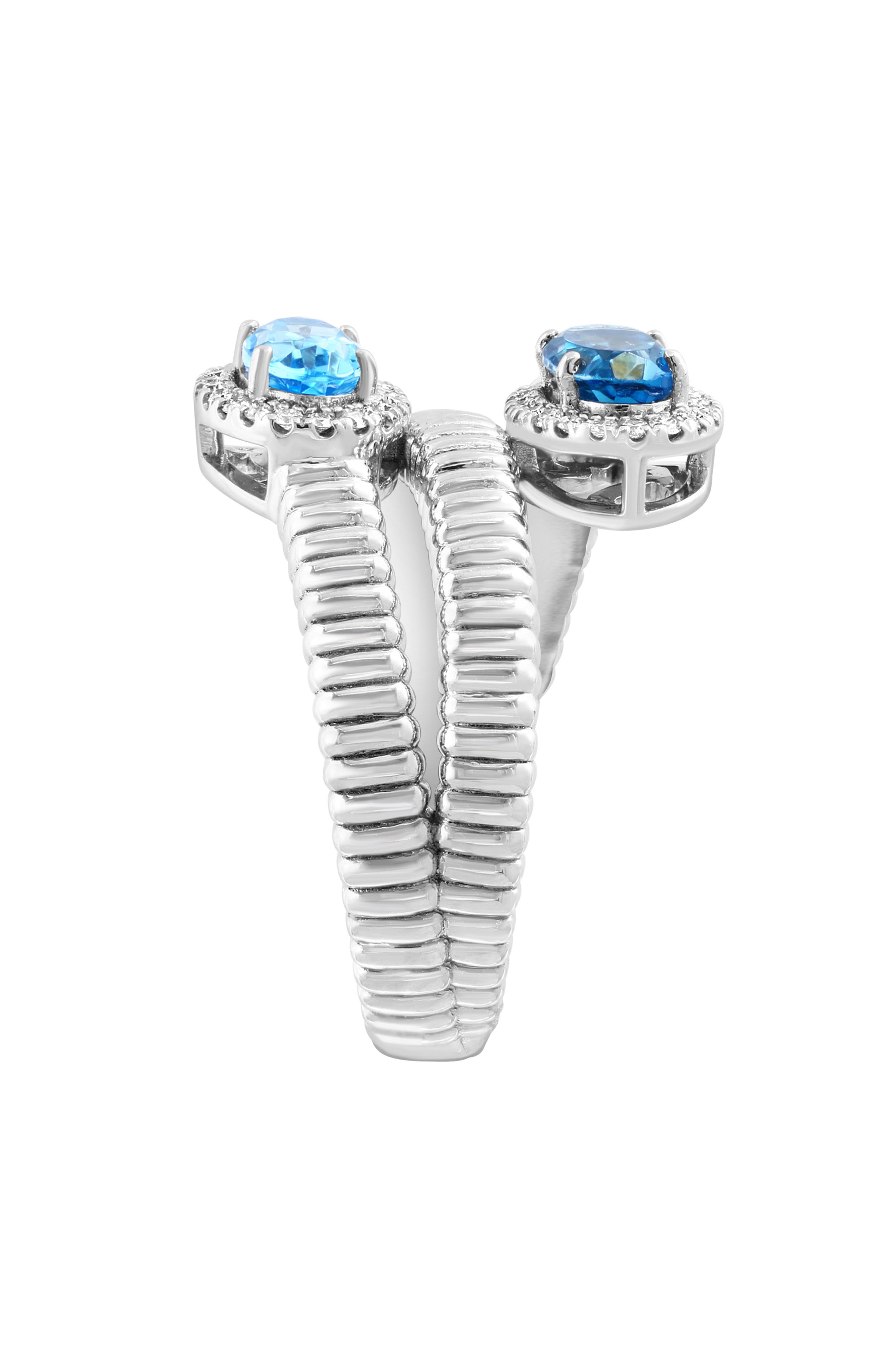 EFFY Diamond & Blue Topaz Crossover Ring