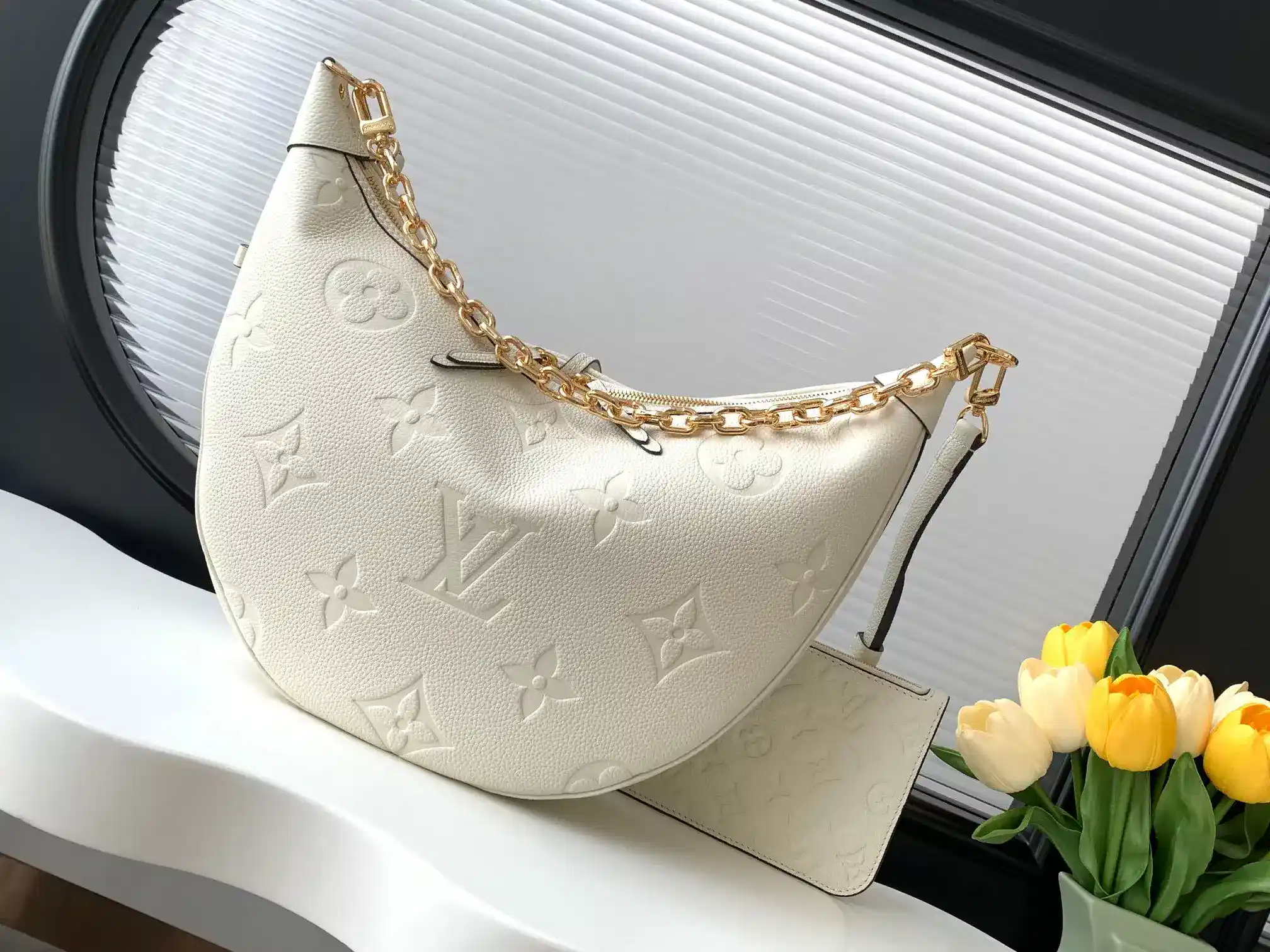 Louis Vuitton Black Loop Grained Leather Hobo Bag product photo from LabelPicks
