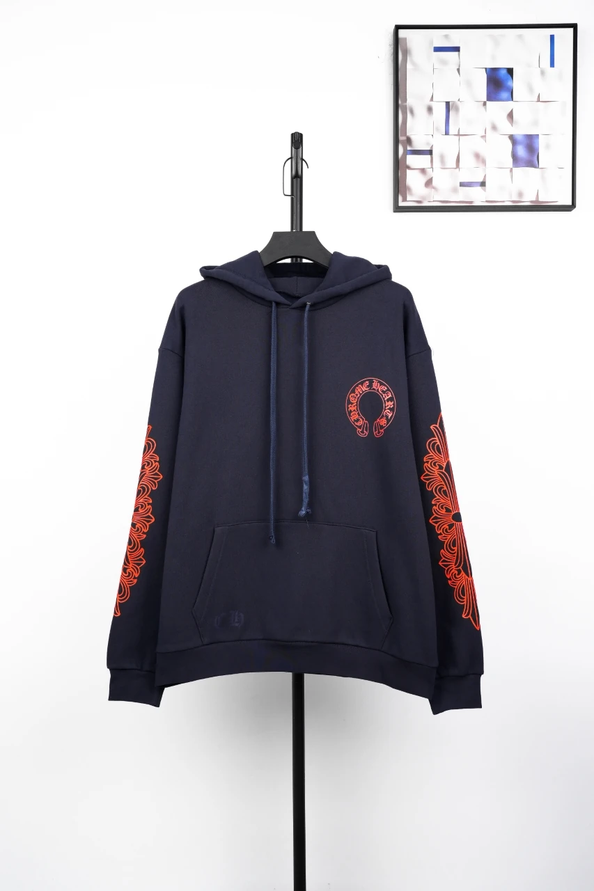 Chrome Hearts Navy Red Sanskrit Scroll Hoodie product photo from LabelPicks