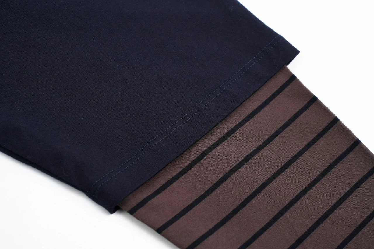Miu Miu Navy Stripe Layered Look Long Sleeve Sweatshirt product photo from LabelPicks