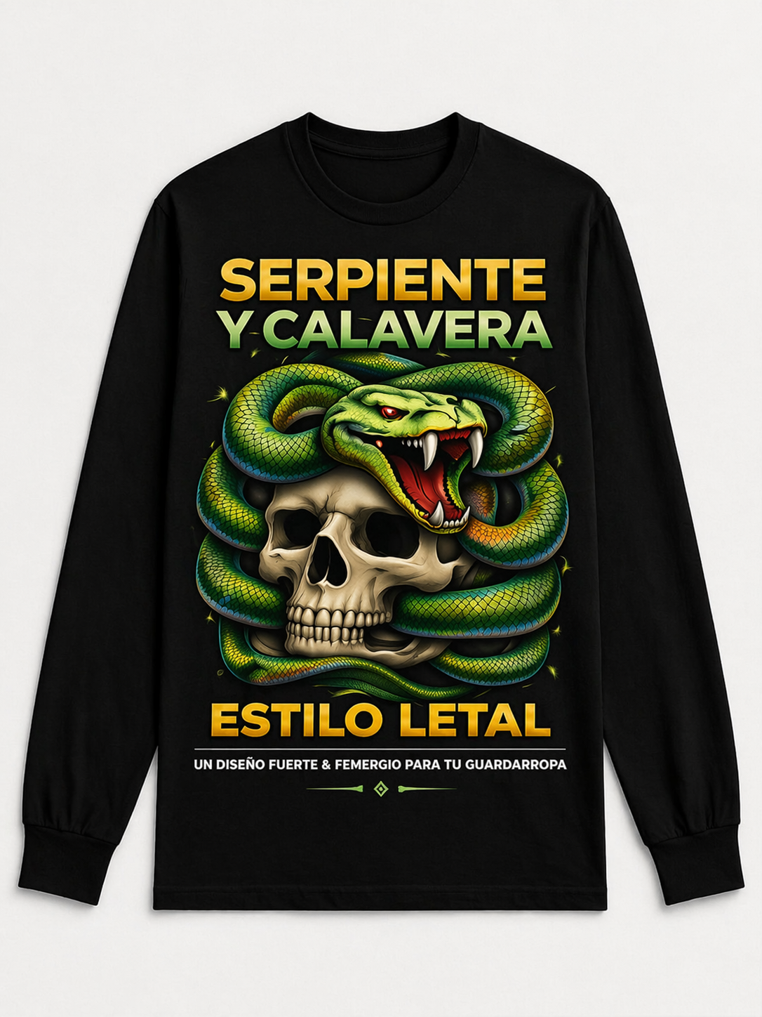 Remera Serpiente entre Calavera – Estilo Letal