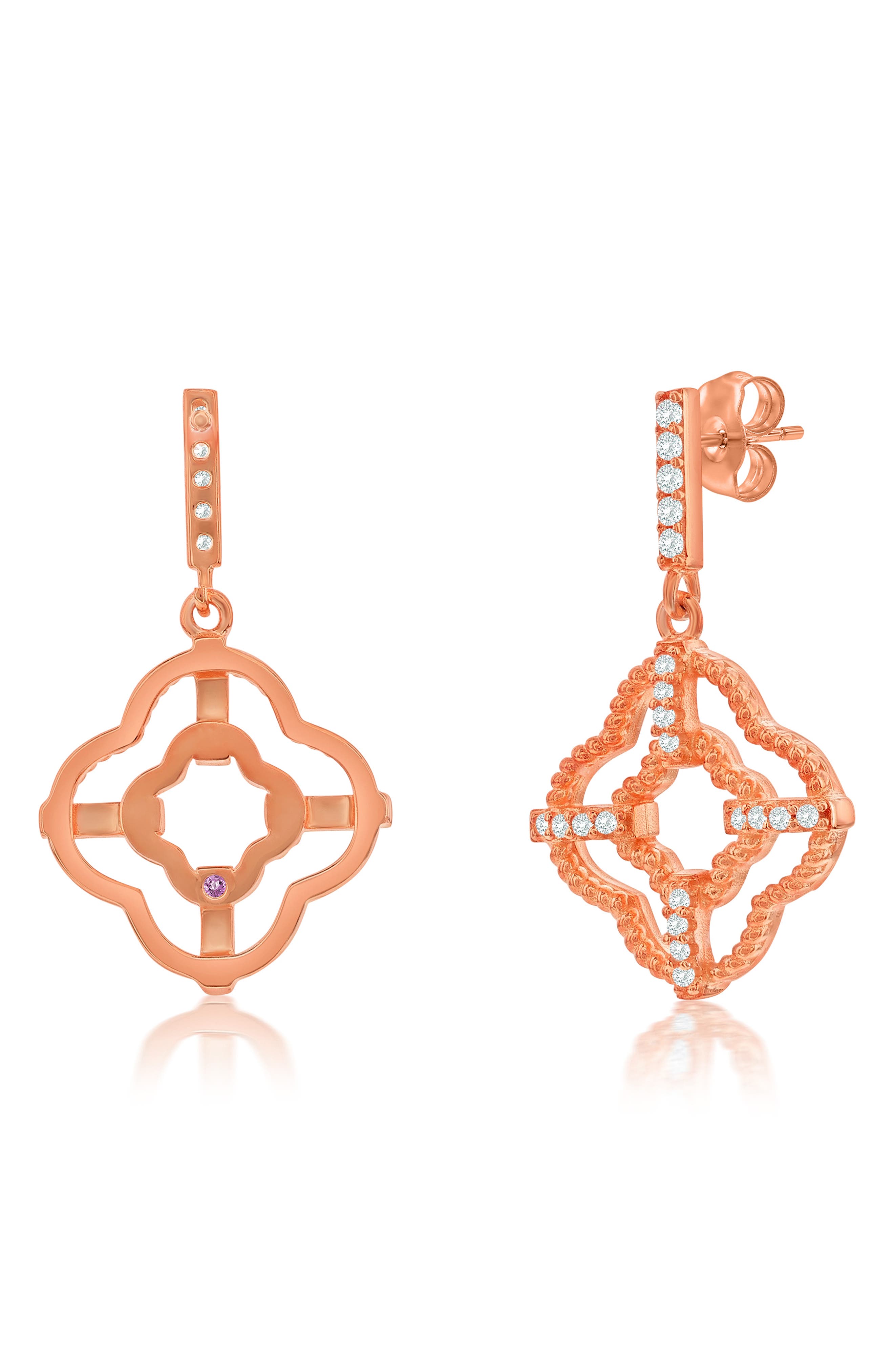 SUZY LEVIAN Cubic Zirconia Trellis Filigree Drop Earrings