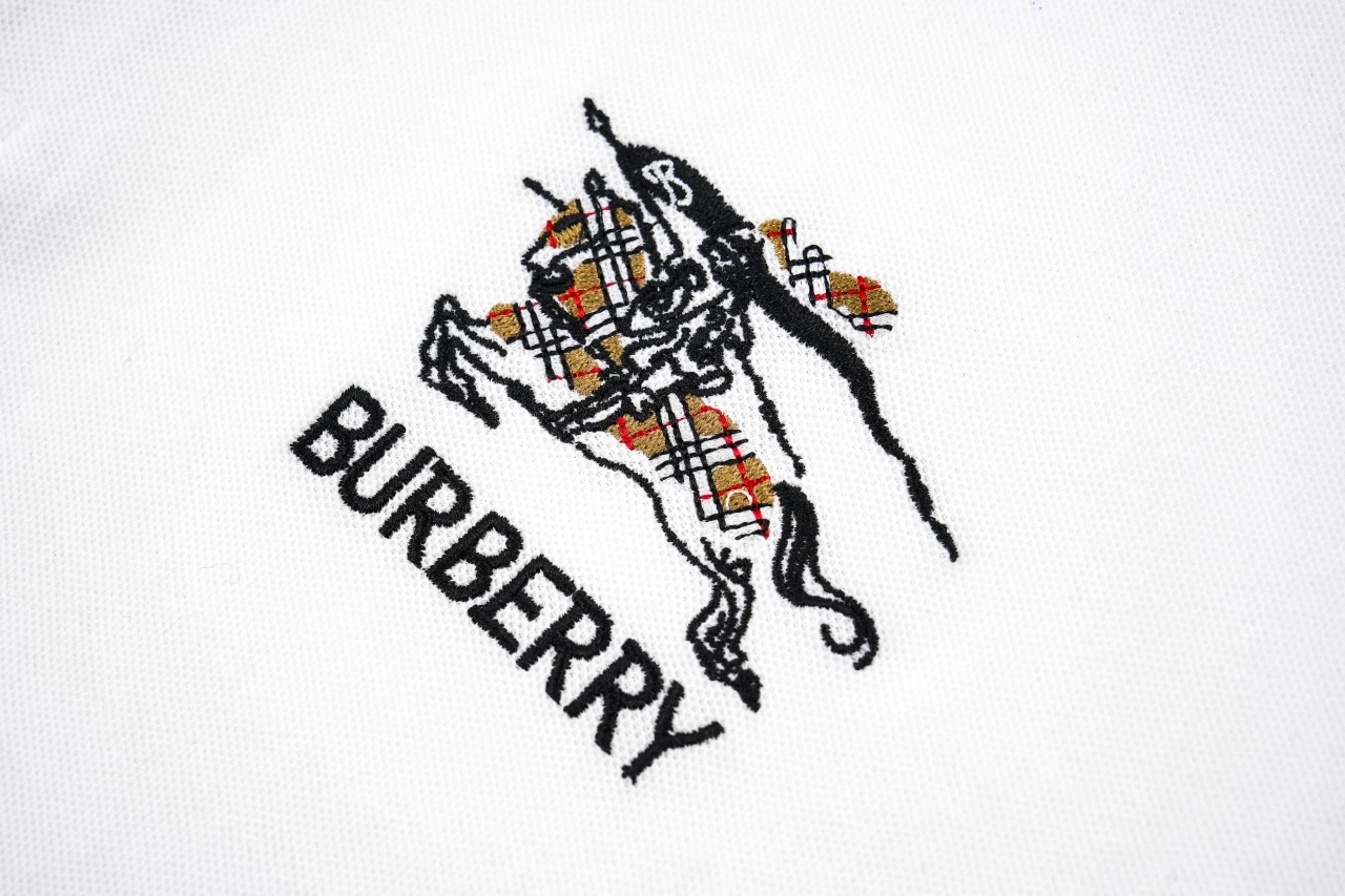 Burberry White Chain Check Equestrian Knight Polo Shirt product photo from LabelPicks