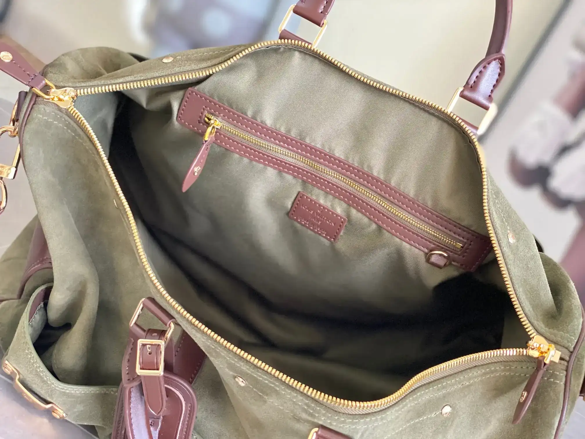 Louis Vuitton Green Keepall Calfskin Tote Bag product photo from LabelPicks
