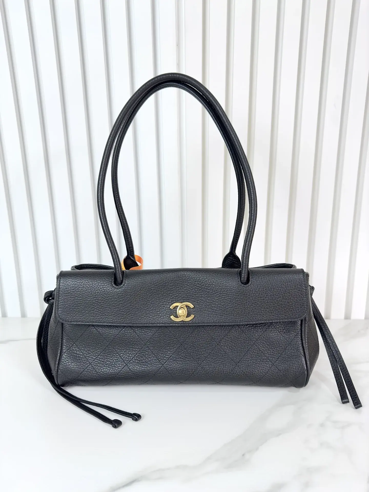 Chanel Black Grained Leather Top Handle Bag product photo from LabelPicks
