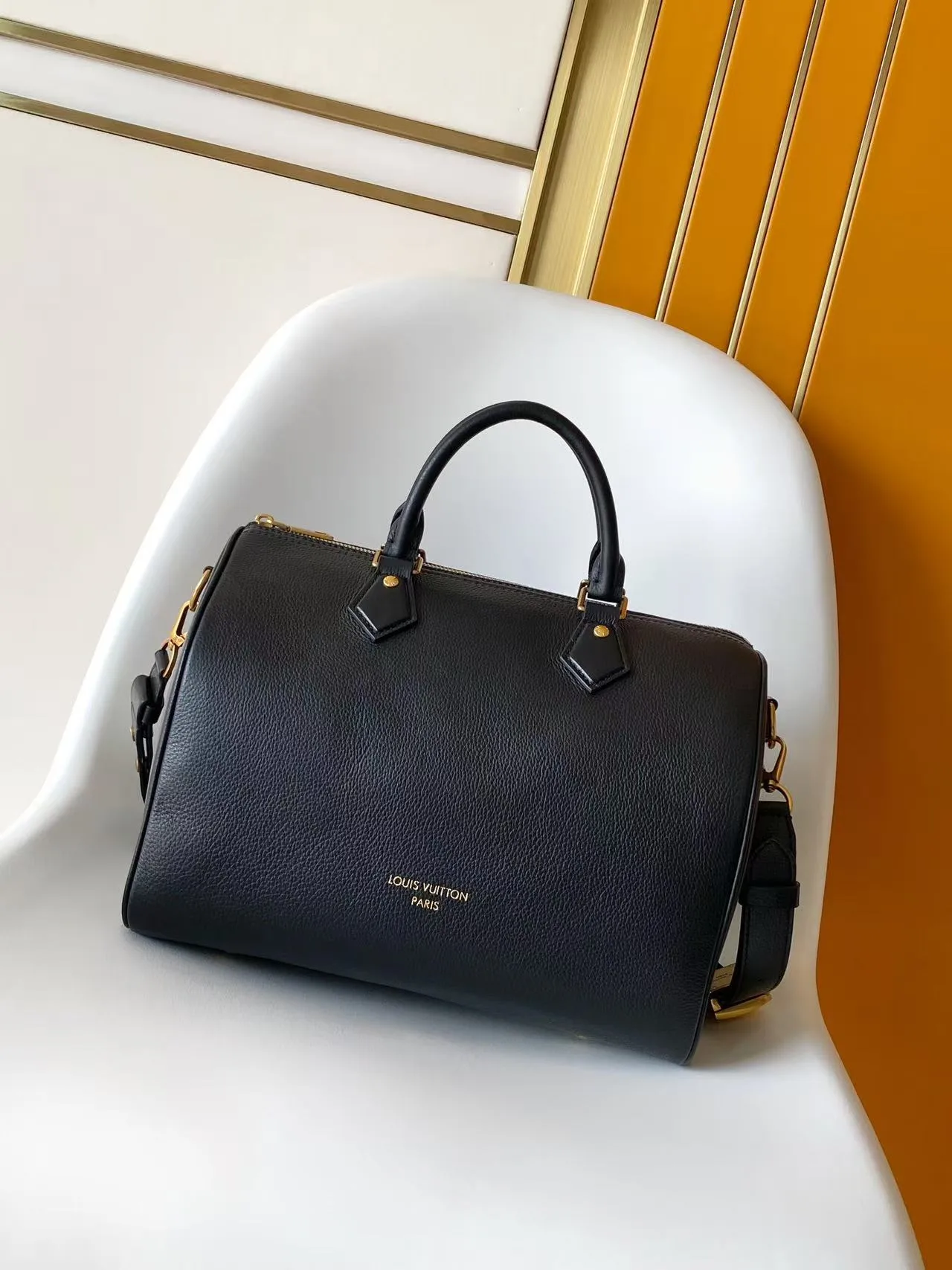 Louis Vuitton Speedy Black Calfskin Top Handle Bag product photo from LabelPicks
