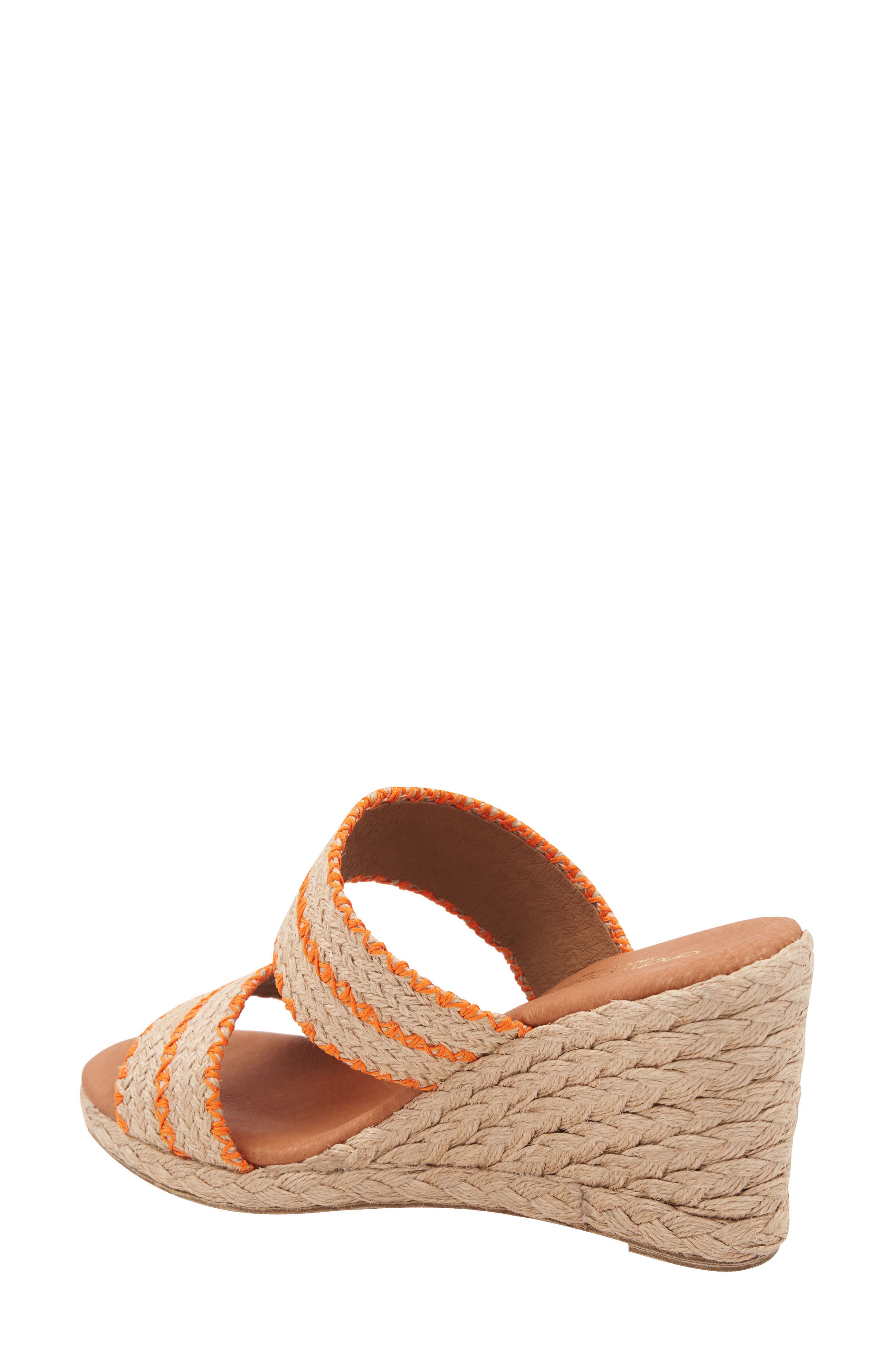 André Assous Nolita Raffia Espadrille Platform Wedge Slide Sandal